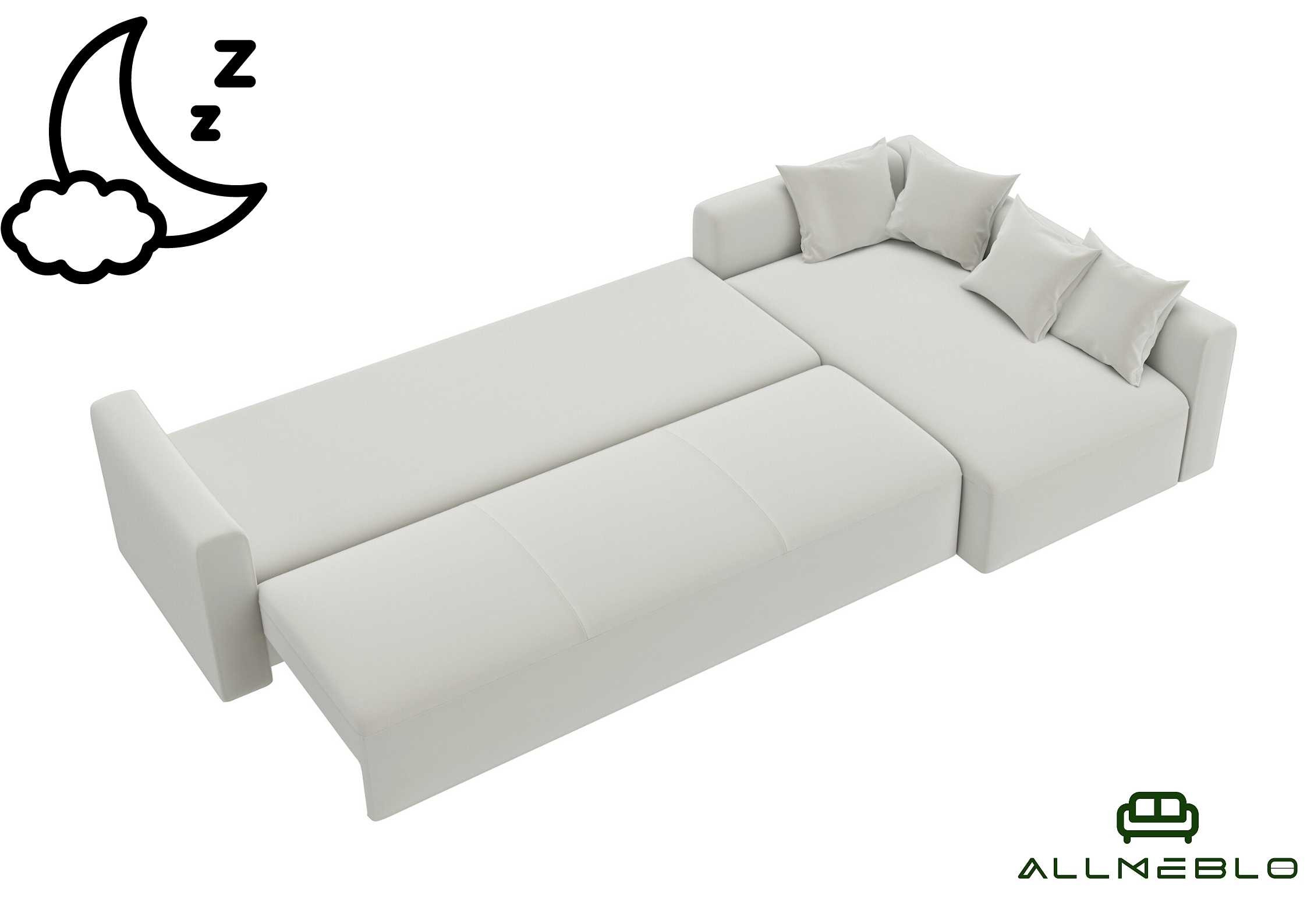 Designerska duża rogówka z funkcją spania Fantom Narożnik rozkładany PRAWY - obrazek 3