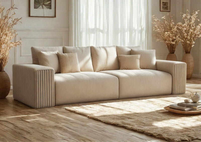 Duża elegancka sofa rozkładana PAS