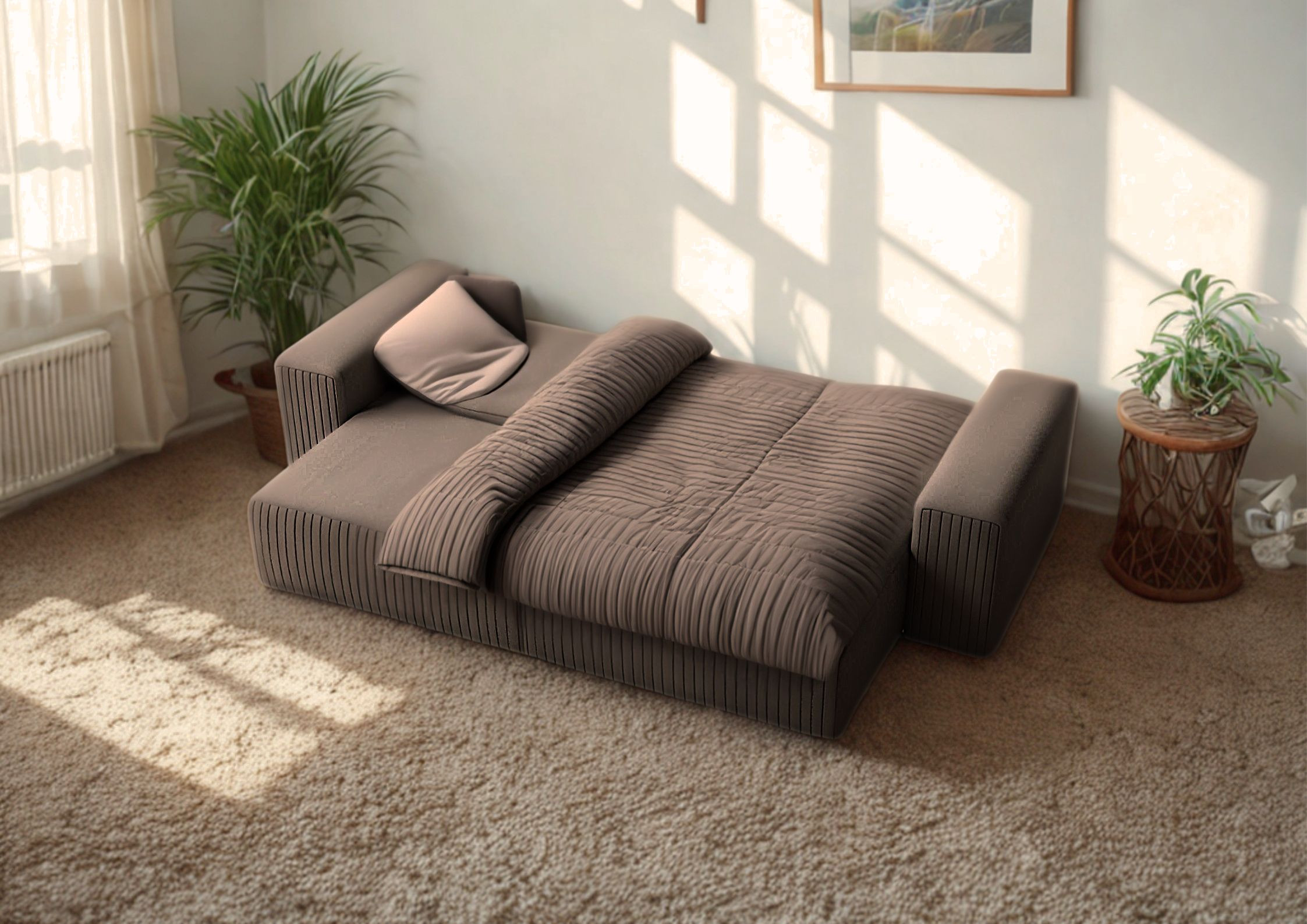 Duża kanapa w stylu loft z funkcją spania PAS - obrazek 2