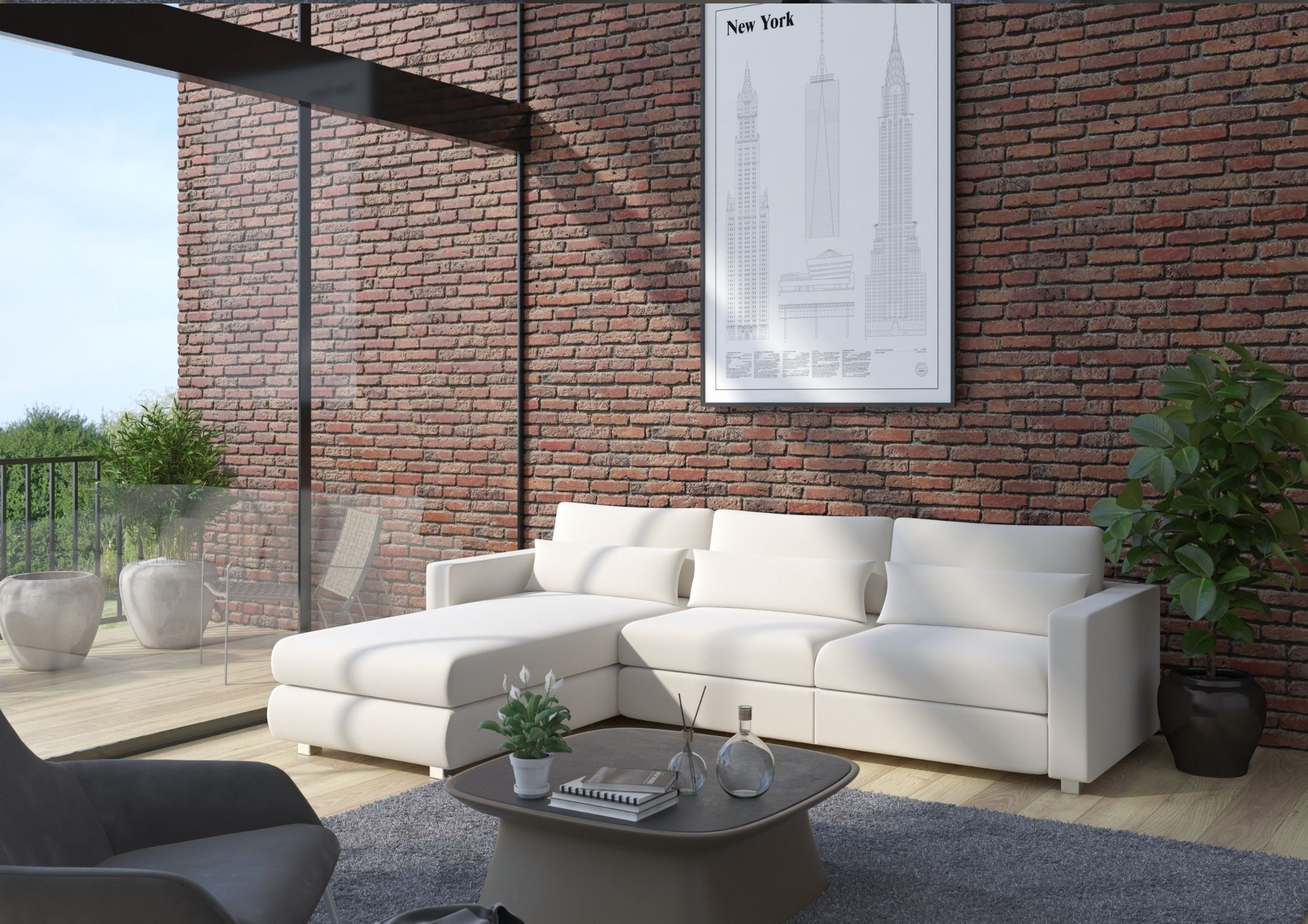 Duża modułowa elegancka rogówka SUNSET z funkcją spania