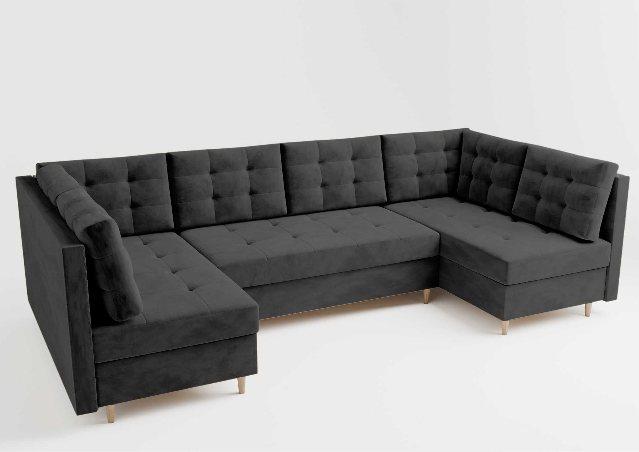 Duża pikowana rogówka PREGO U na drewnianych nogach - obrazek 8