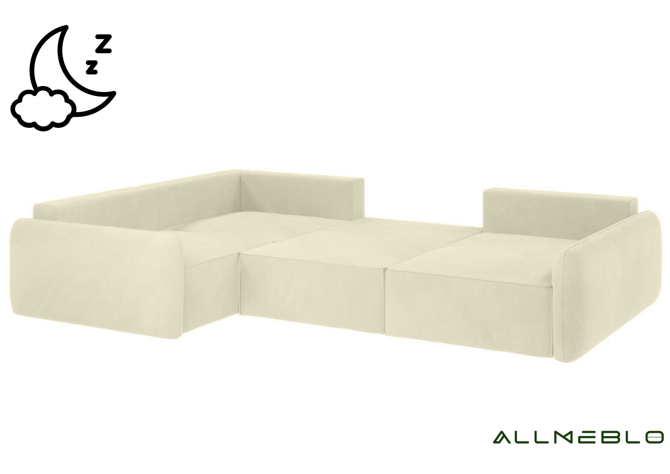 Duży ekskluzywny głęboki narożnik z funkcją spania VINCI LEWY - obrazek 3