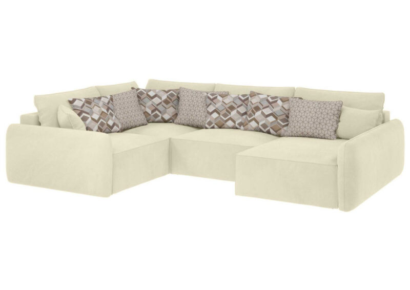 Duży ekskluzywny głęboki narożnik z funkcją spania VINCI LEWY