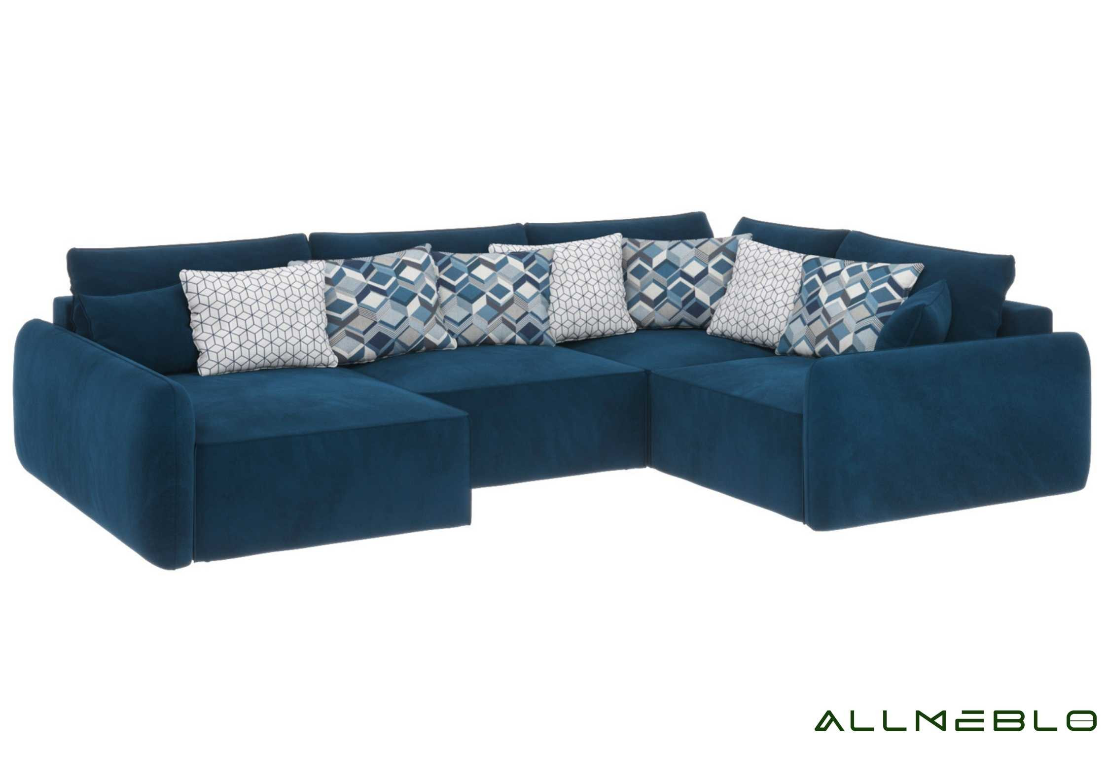 Duży modułowy narożnik z głębokim siedziskiem VINCI PRAWY