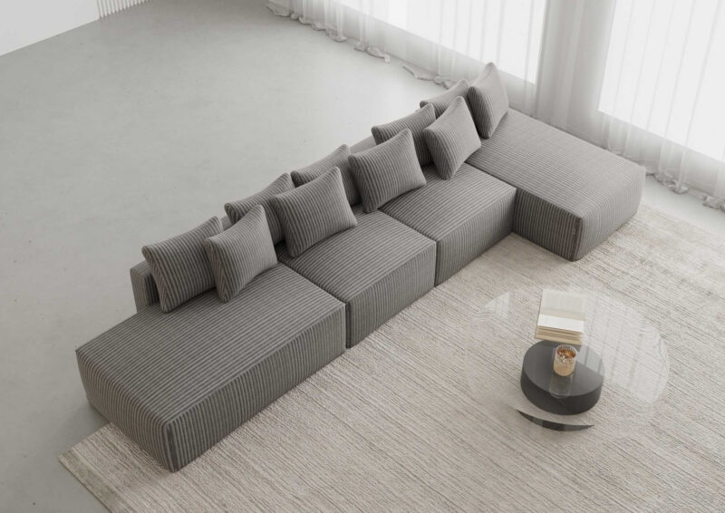 Duży narożnik industrialny rozkładany SUGOI PRAWY