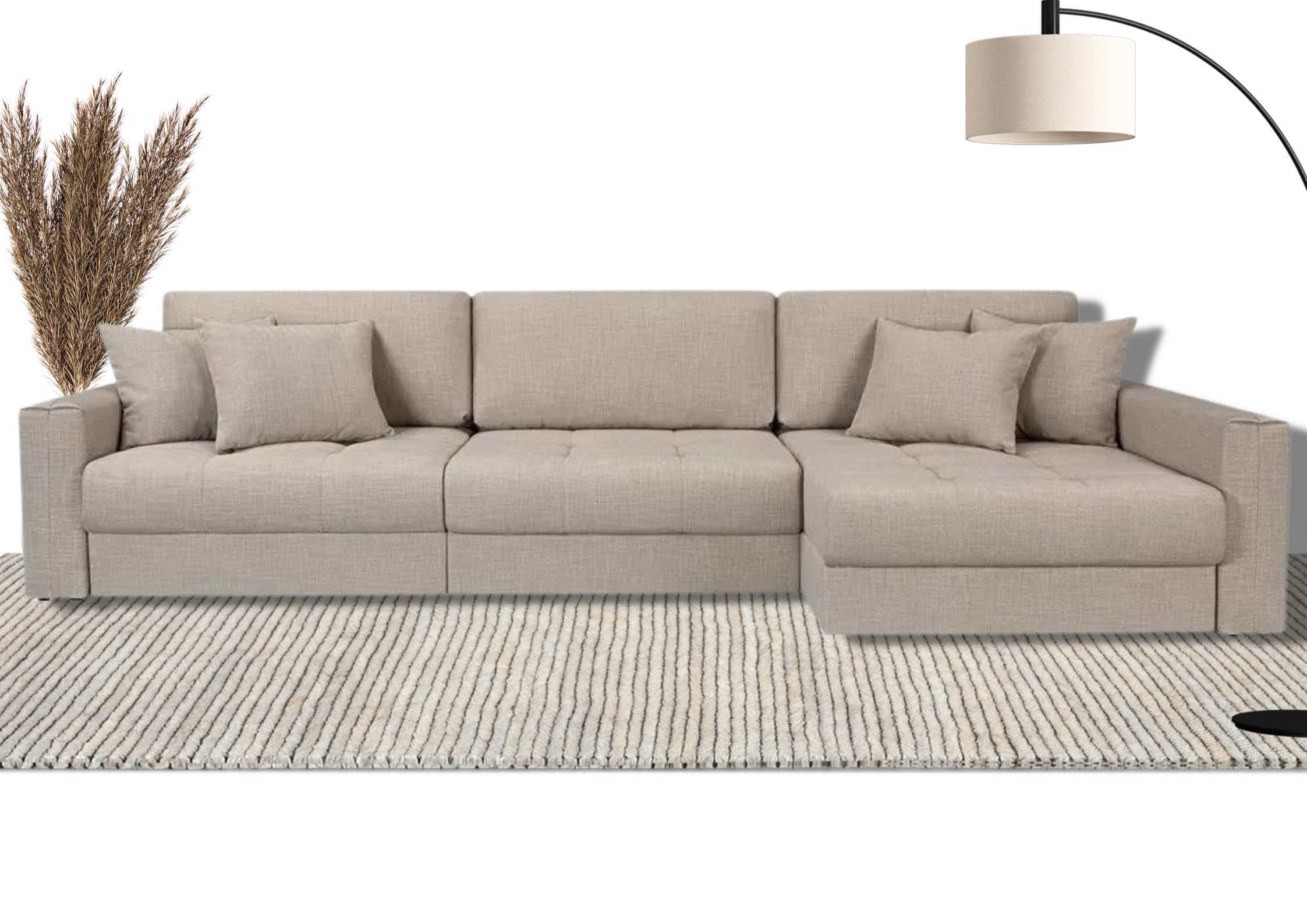 Duży narożnik pikowany modułowy rozkładany Vena Prawy - obrazek 5