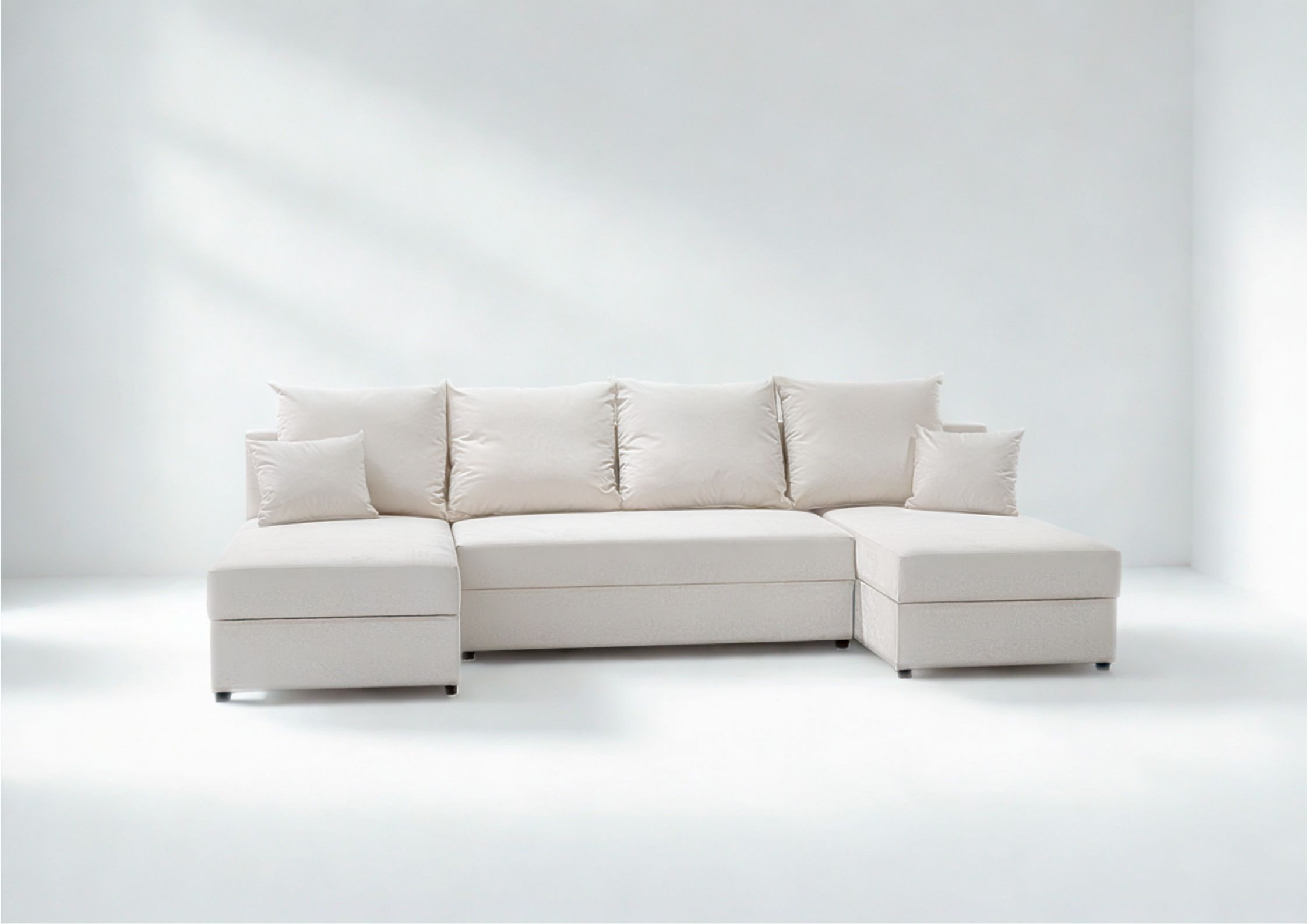 Duży narożnik w kształcie podkowy Paco U rozkładany z funkcją spania - obrazek 5