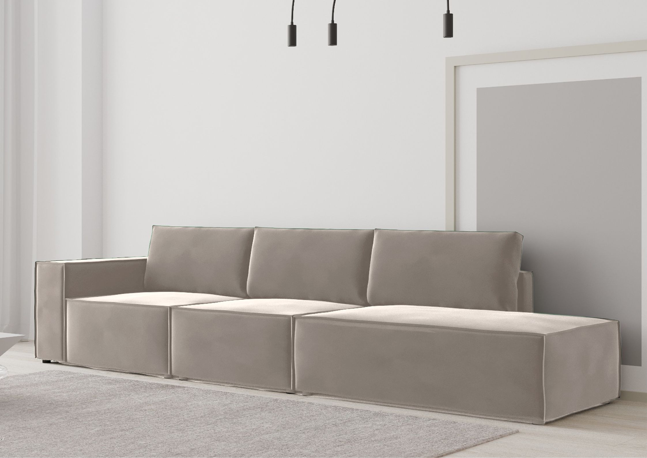 Elegancka sofa z szwem francuskim Goia Lewa - obrazek 4