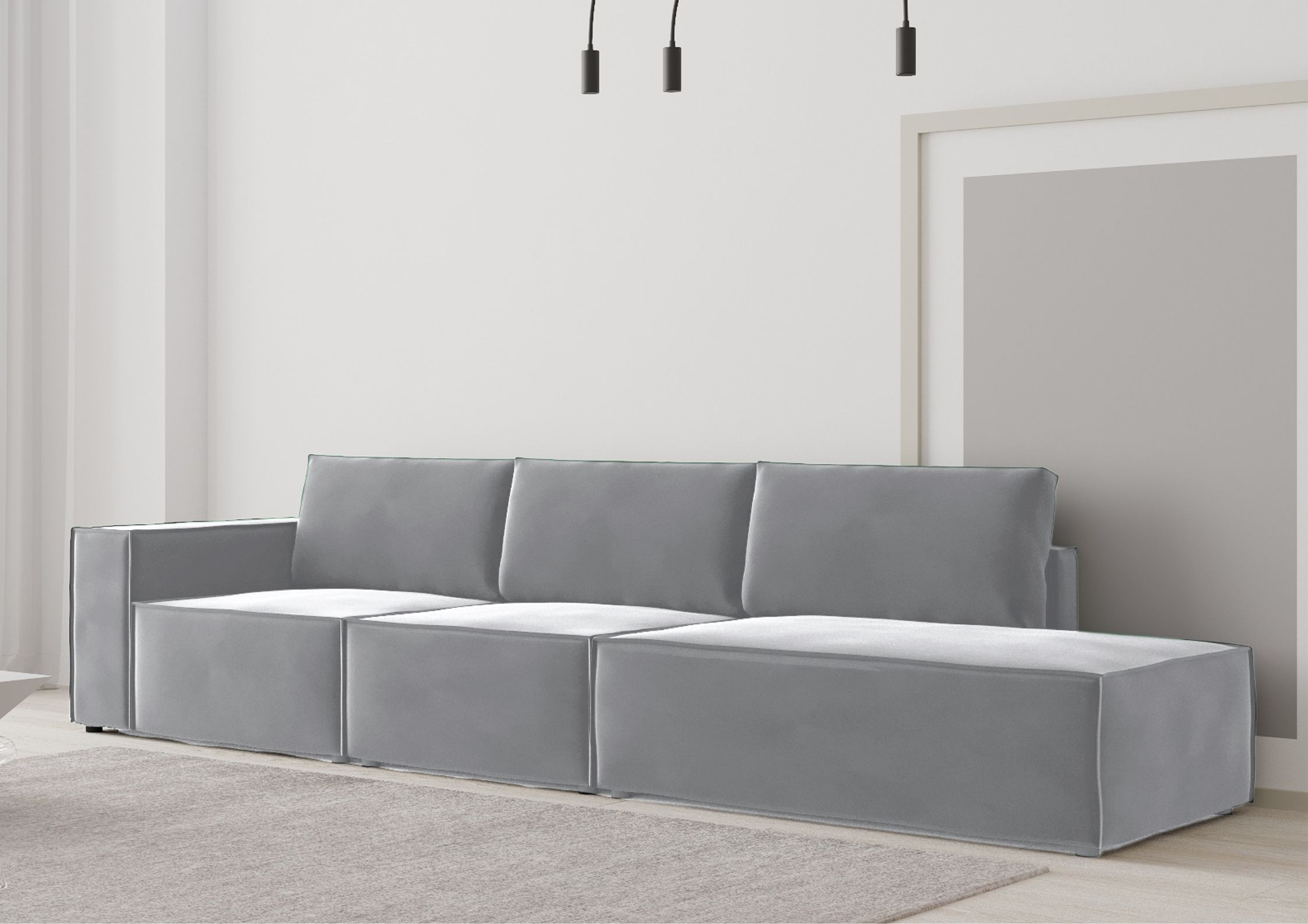 Elegancka sofa z szwem francuskim Goia Lewa - obrazek 6