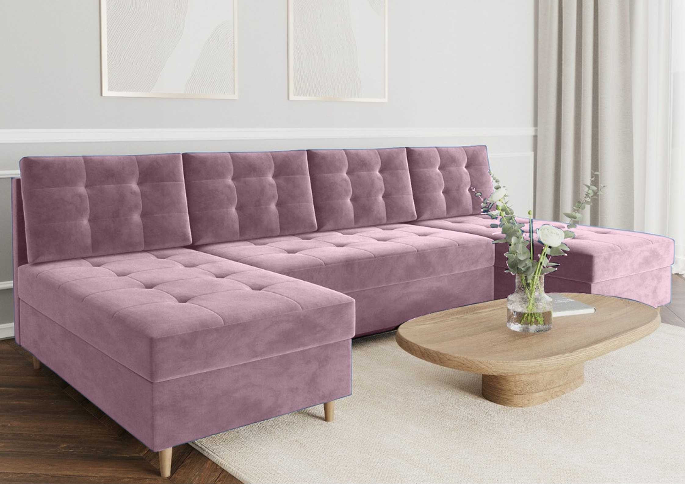 Elegancki pikowany narożnik PERO U rogówka w kształcie podkowy - obrazek 5