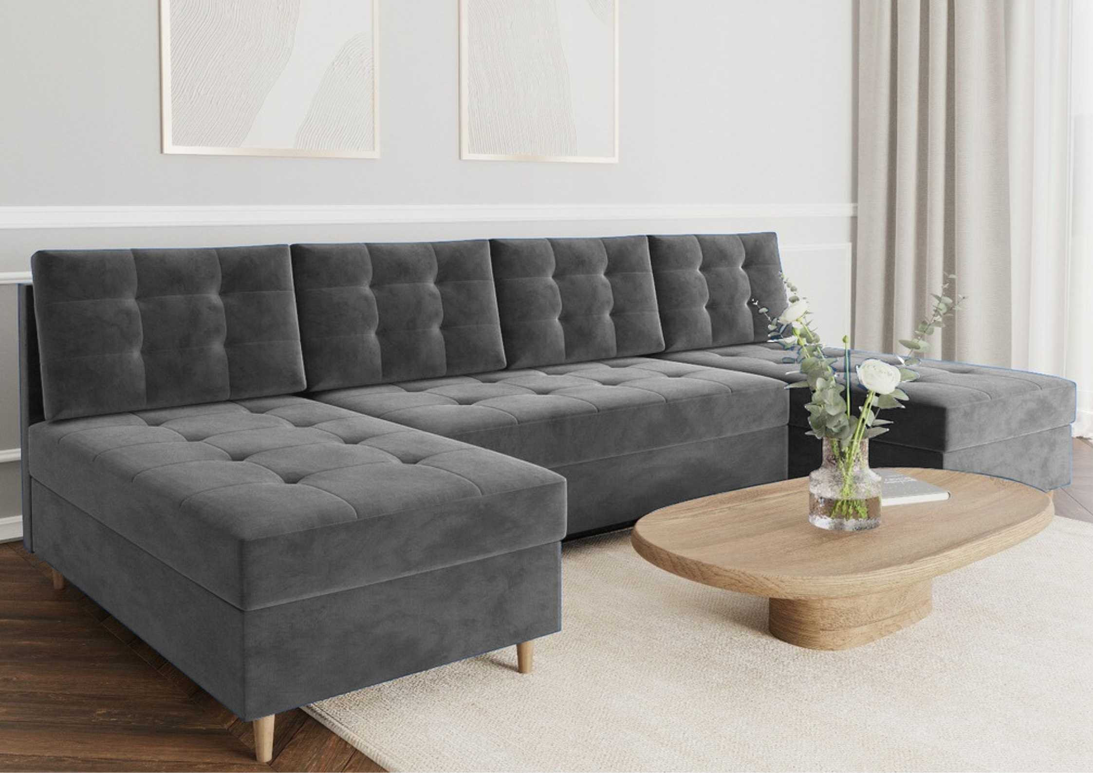 Elegancki pikowany narożnik PERO U rogówka w kształcie podkowy - obrazek 7