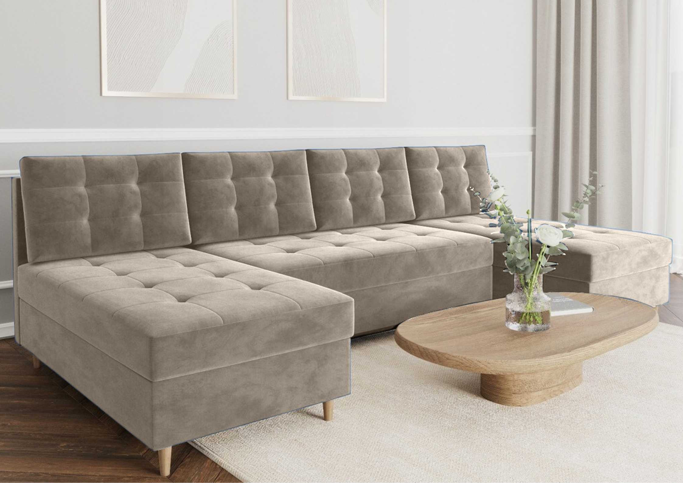 Elegancki pikowany narożnik PERO U rogówka w kształcie podkowy - obrazek 8