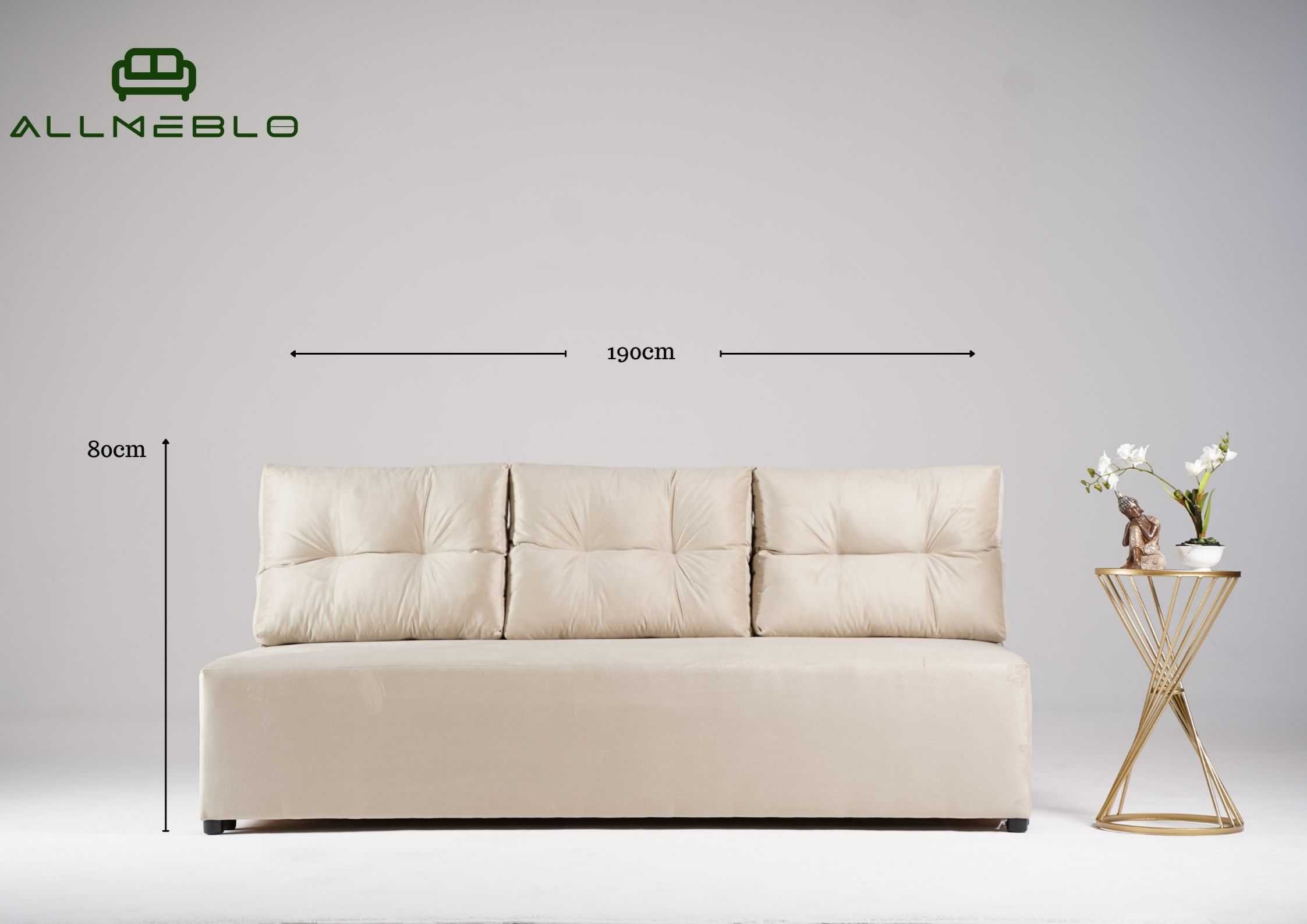 Kanapa rozkładana z pikowanymi poduszkami PONO sofa z funkcją spania - obrazek 4