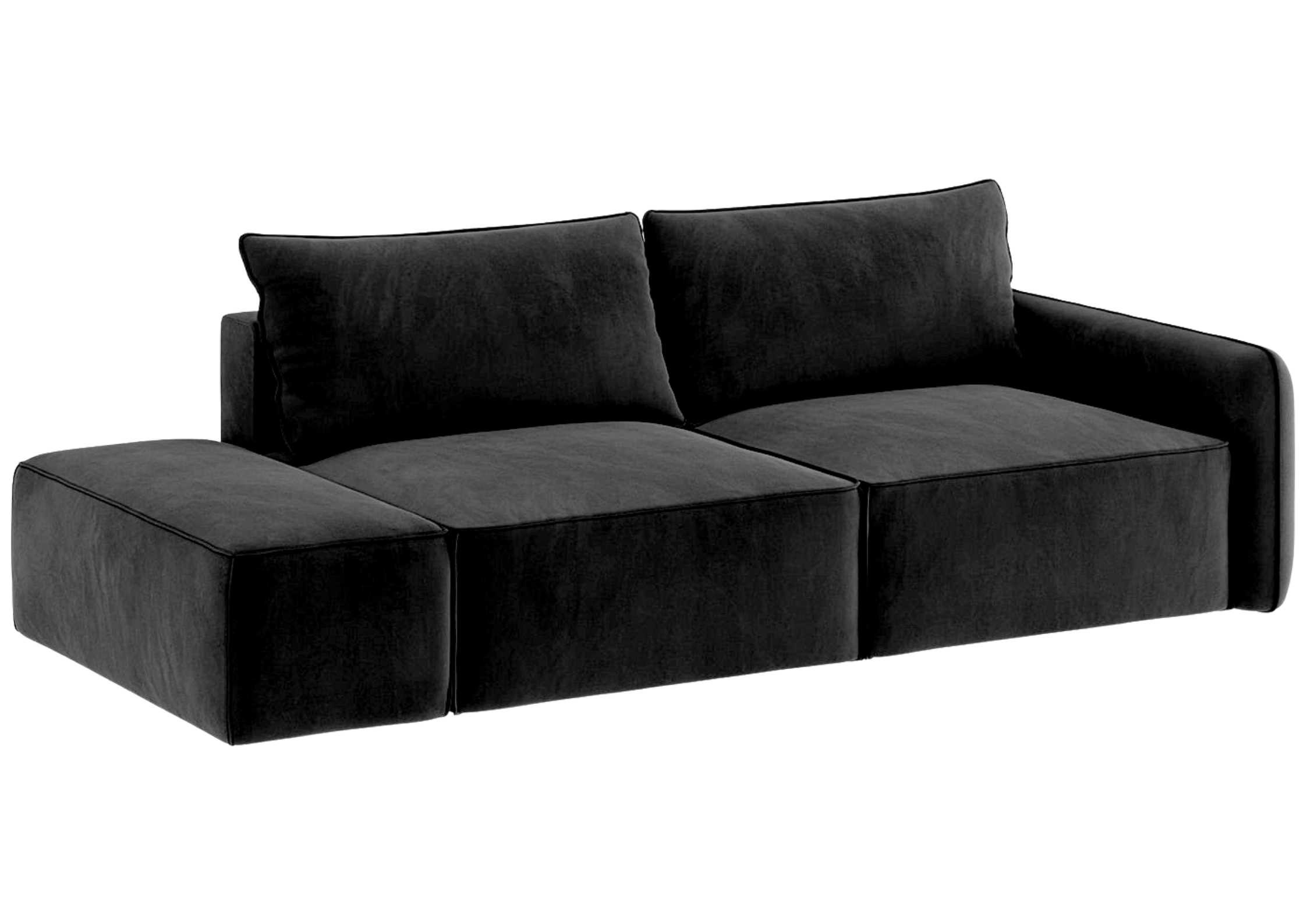 Lewa kanapa rozkładana z przeszyciami Vinci 2 w stylu loft - obrazek 8