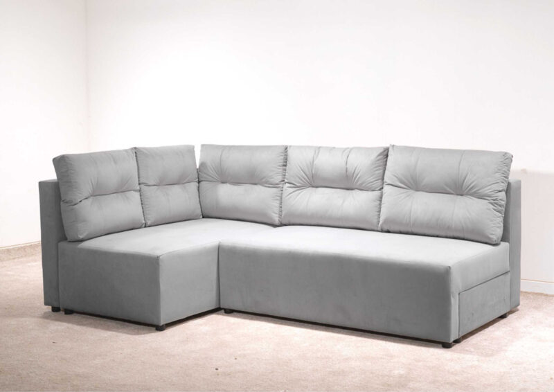 Lewa rogówka rozkładana z funkcją spania i pikowanymi poduszkami PONO L