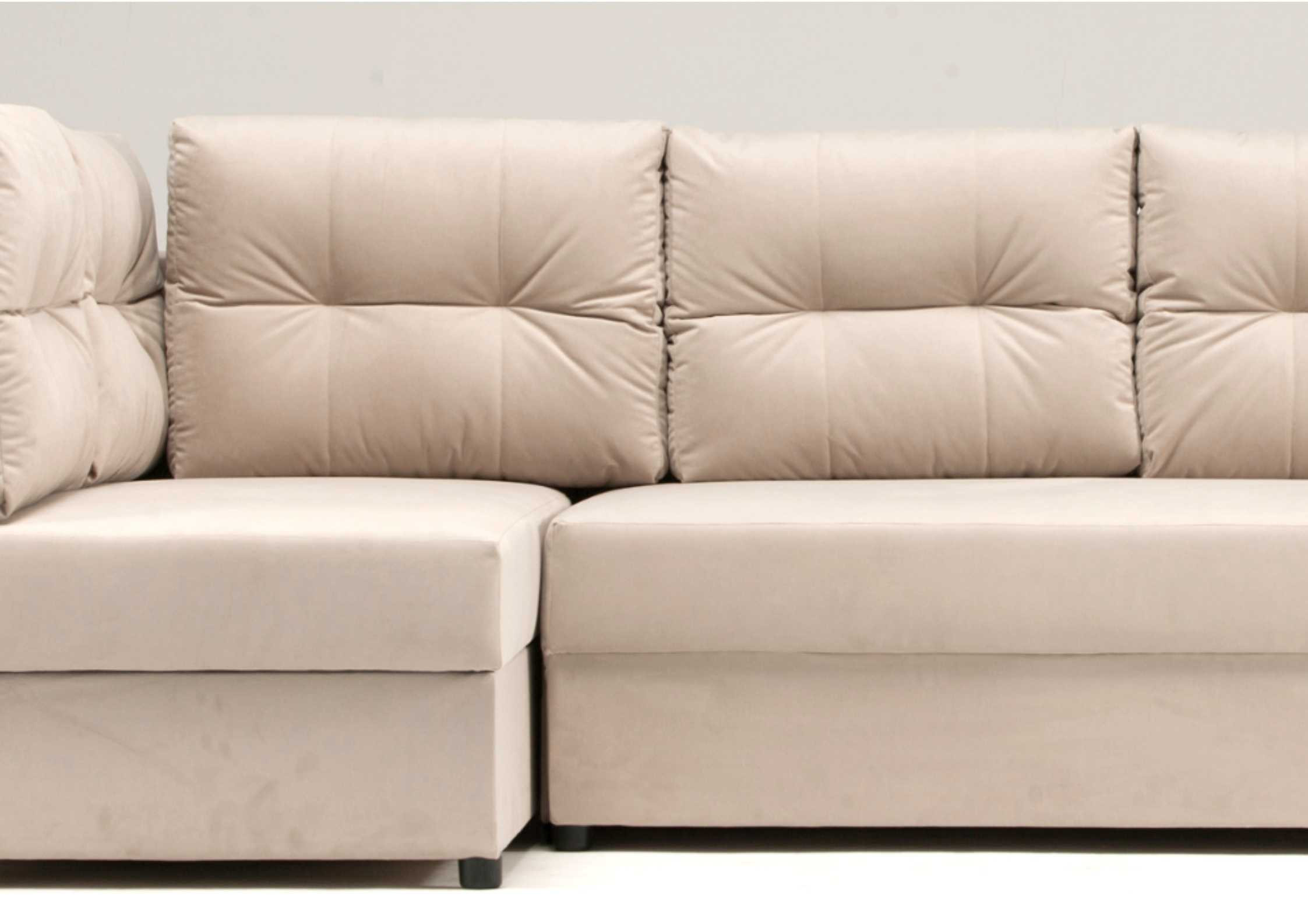 Lewa rogówka rozkładana z pikowanymi poduszkami MALA - obrazek 2