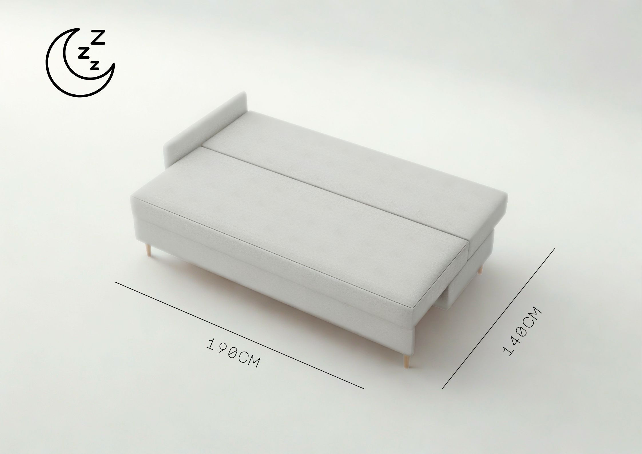 Lewa sofa skandynawska z funkcją spania PRATO - obrazek 3