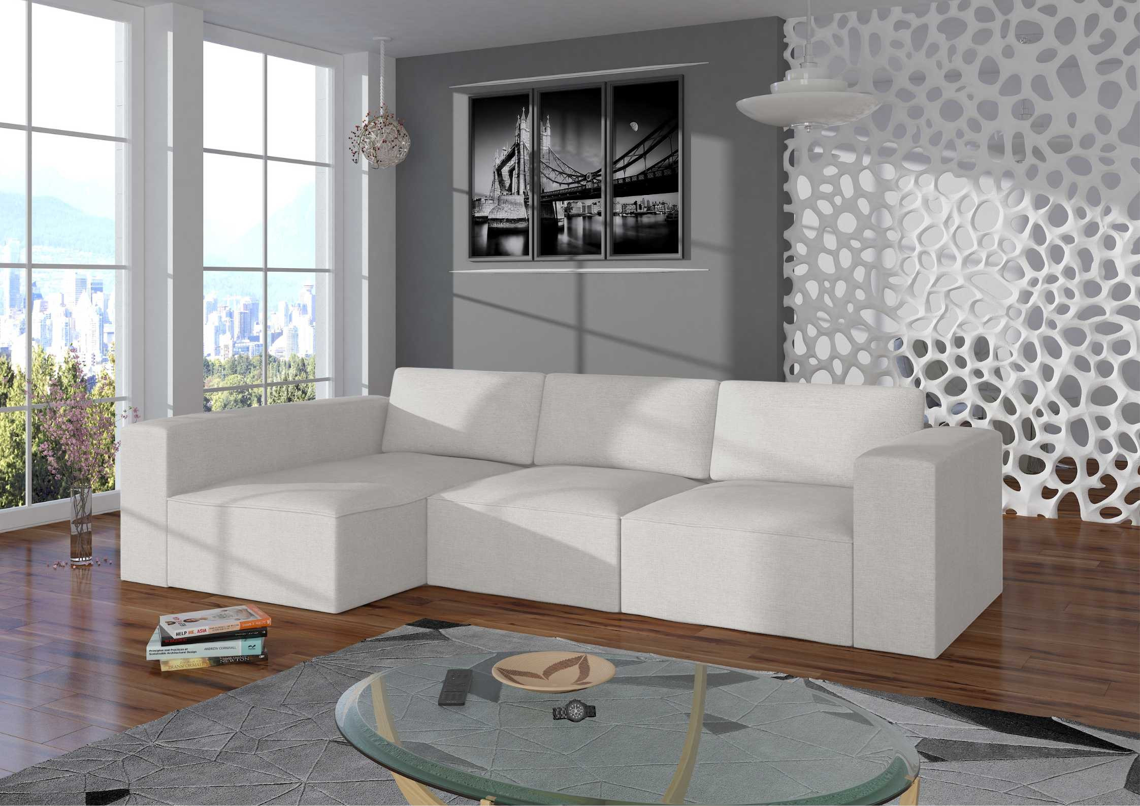 Lewy duży narożnik modułowy w stylu loft PRESTIGE - obrazek 6