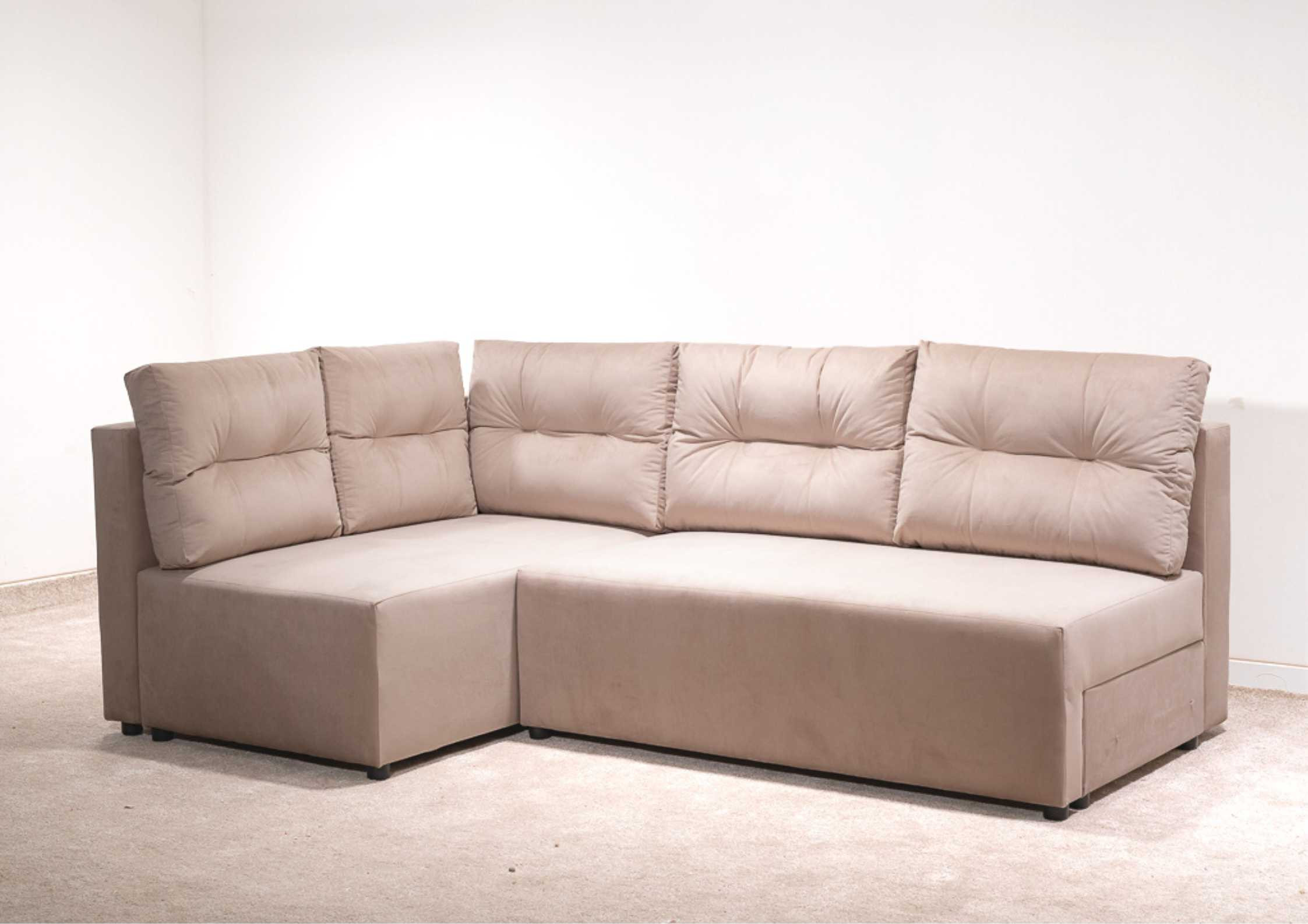 Lewy klasyczny narożnik rozkładany z pikowanymi poduszkami PONO L - obrazek 5