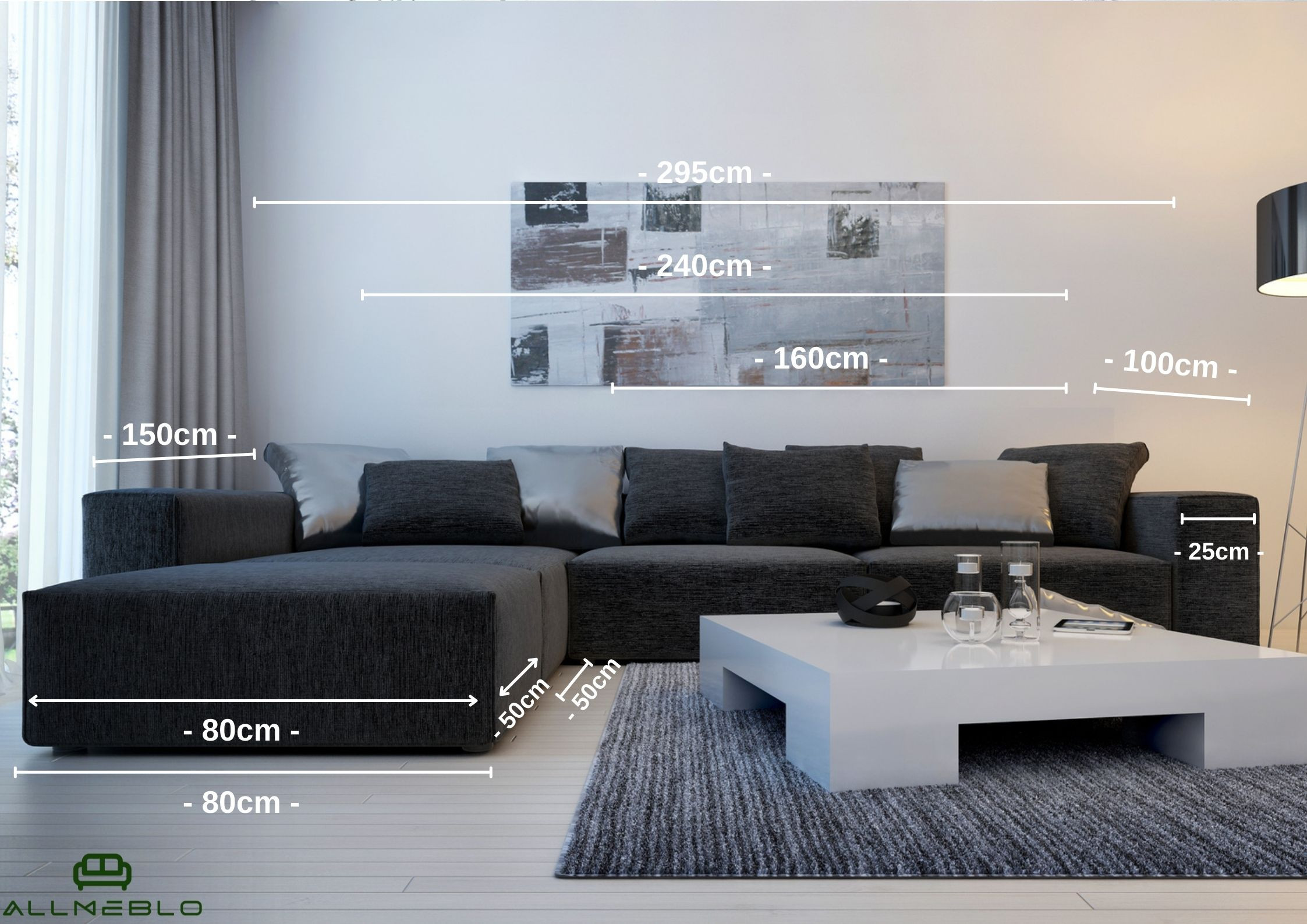 Lewy narożnik modułowy rozkładany do salonu SENSEI - obrazek 3