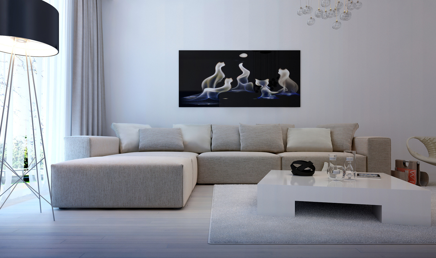 Lewy narożnik modułowy rozkładany do salonu SENSEI