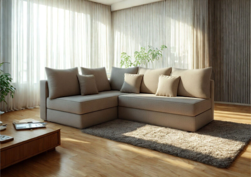 Lewy narożnik rozkładany Paco L w materiale plamoodpornym