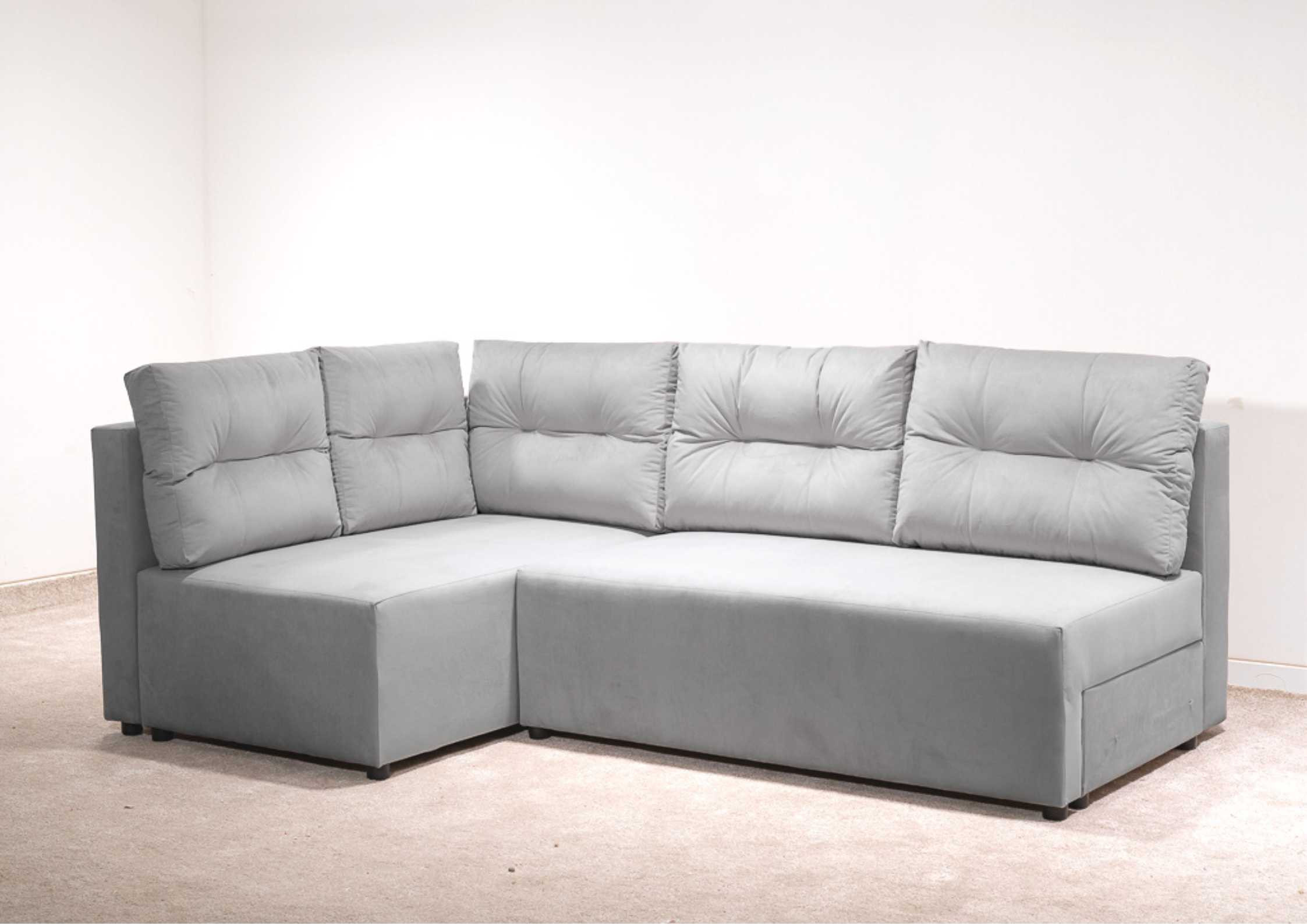 Lewy narożnik rozkładany z pikowanymi poduszkami PONO L