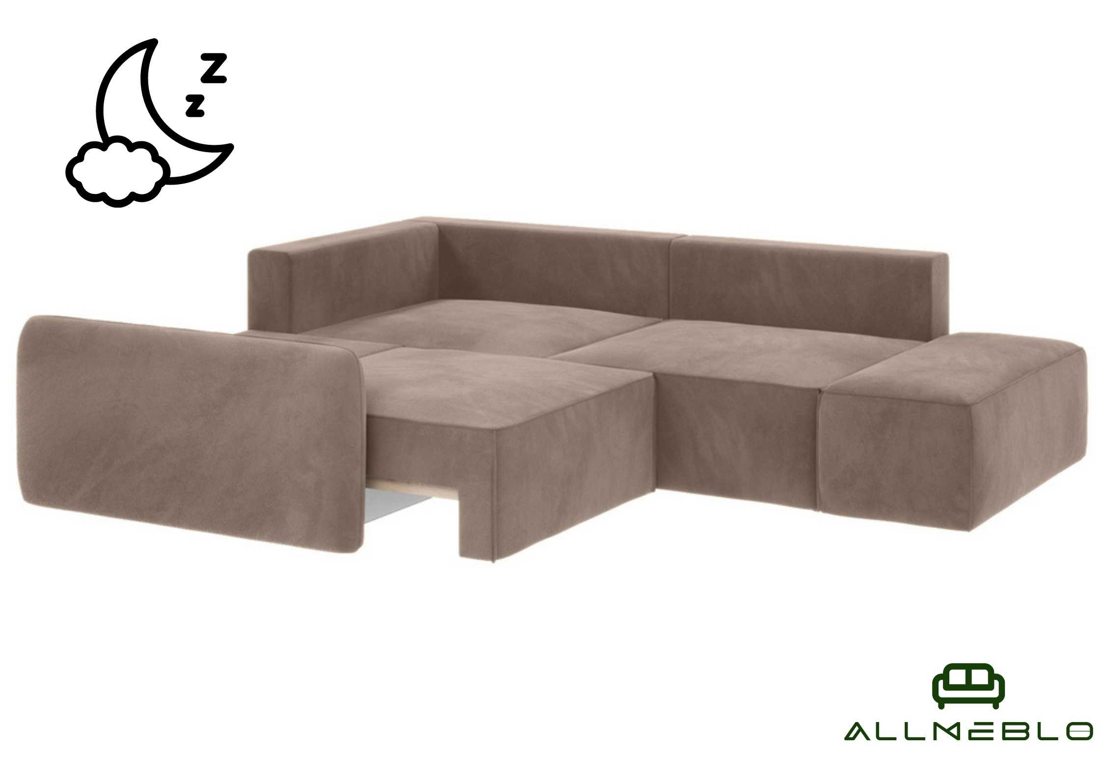 Lewy rozkładany narożnik Vinci 3 z pufą modułowy - obrazek 3