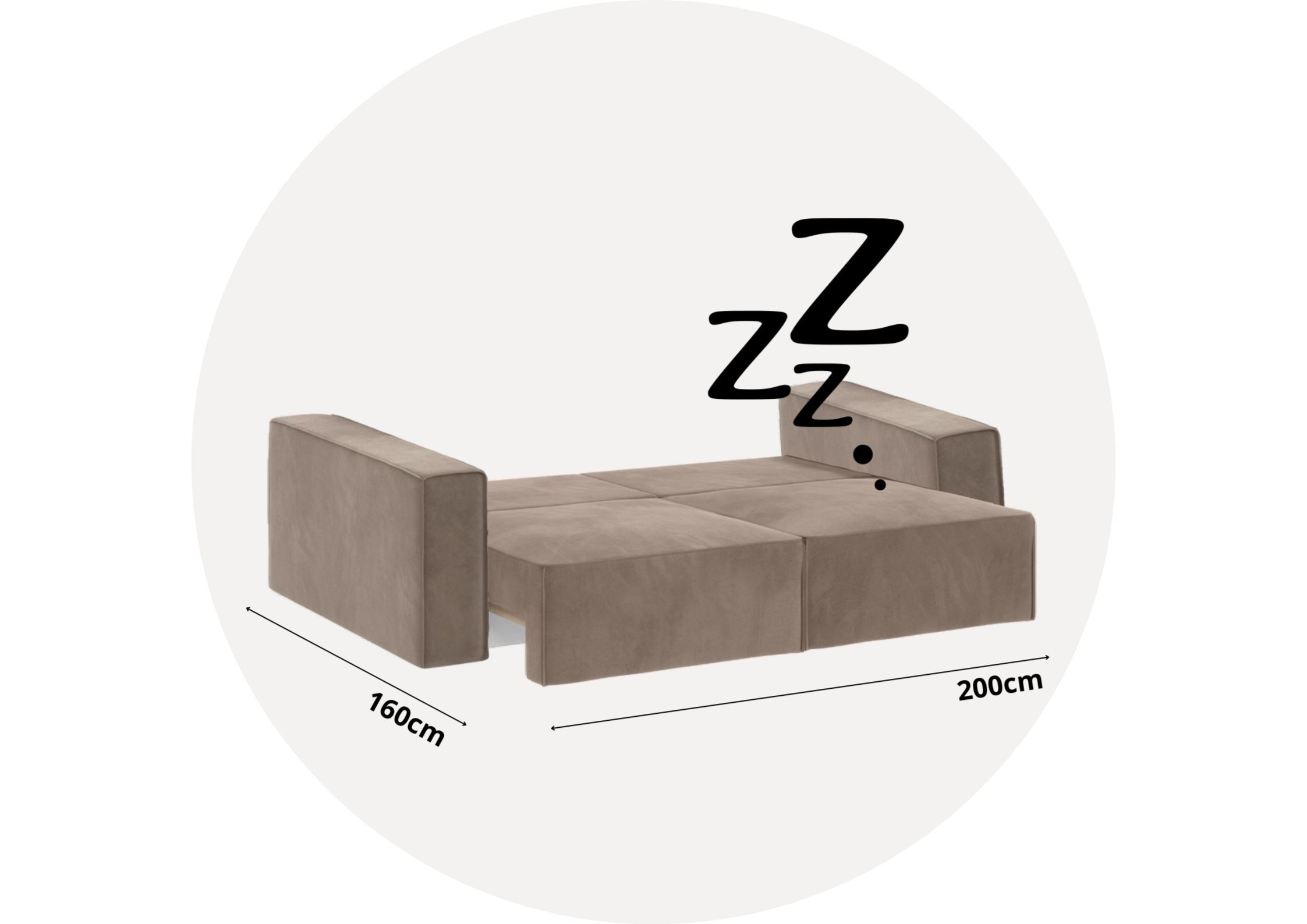 Mała loftowa sofa rozkładana SENS 2 szew angielski - obrazek 3