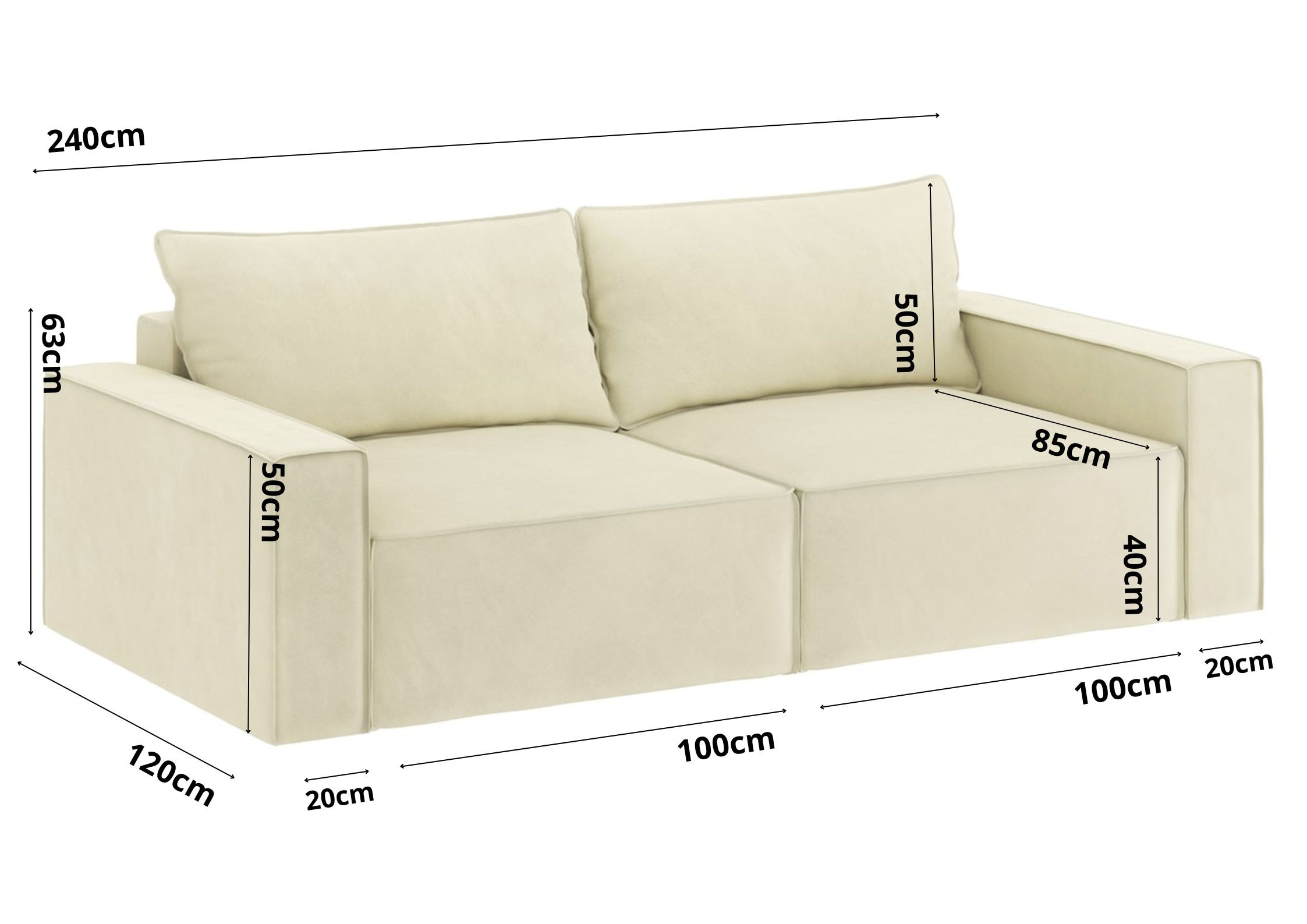 Mała loftowa sofa rozkładana SENS 2 szew angielski - obrazek 4