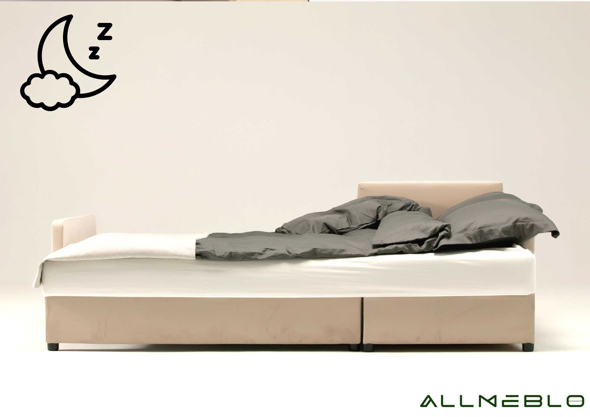 Mała rogówka rozkładana ARIA z pikowanymi poduszkami - obrazek 2