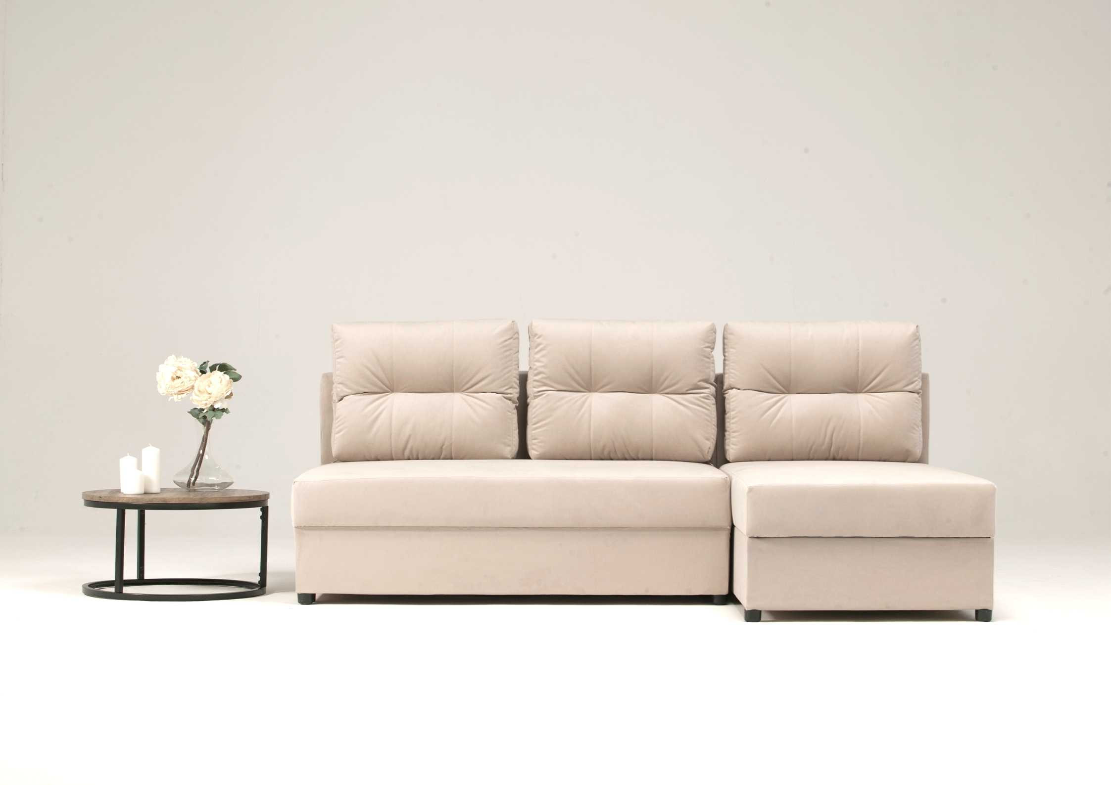 Mała rogówka rozkładana SKANDI pikowane poduszki