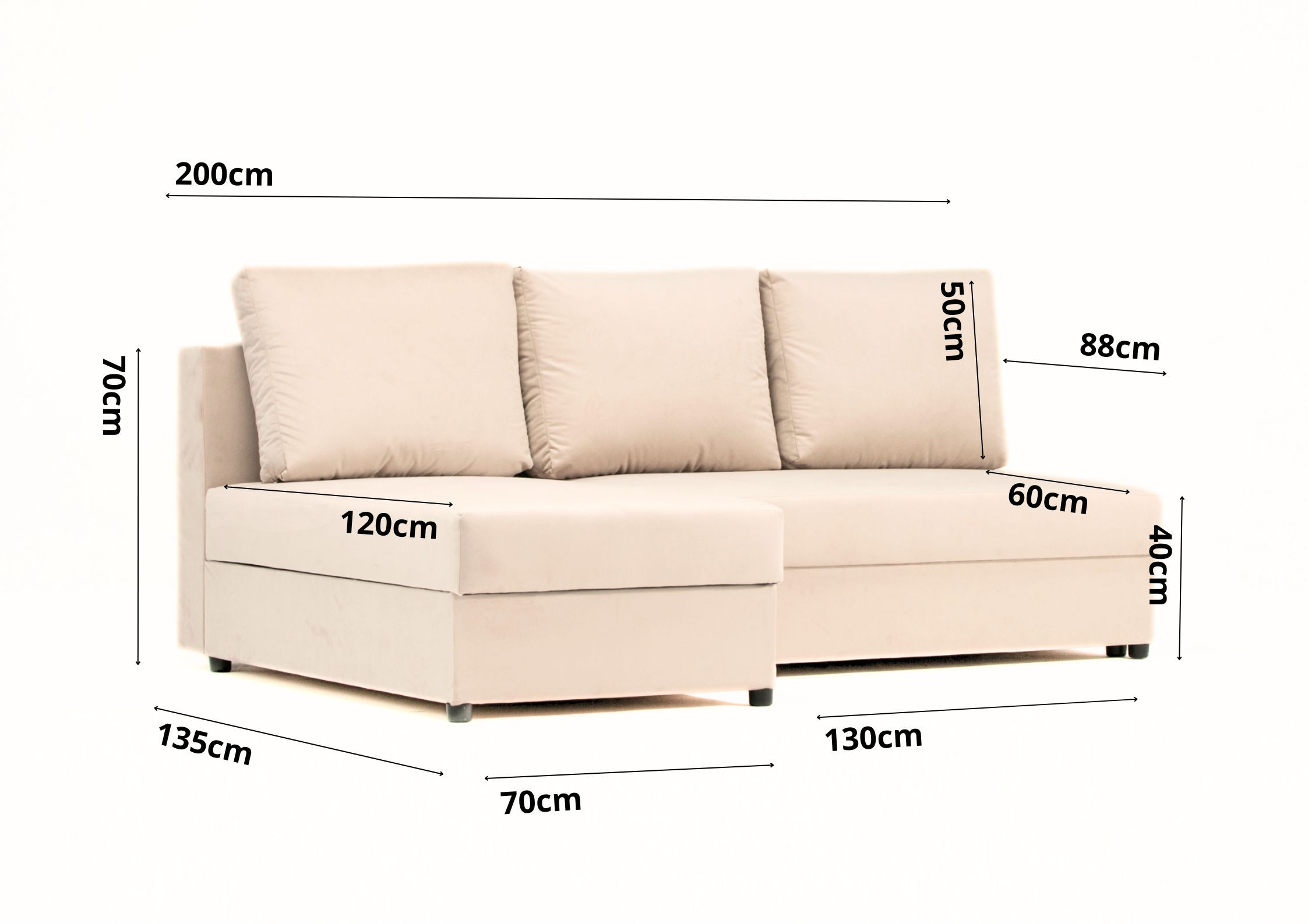 Mały narożnik rozkładany PACO uniwersalny narożnik do salonu - obrazek 4