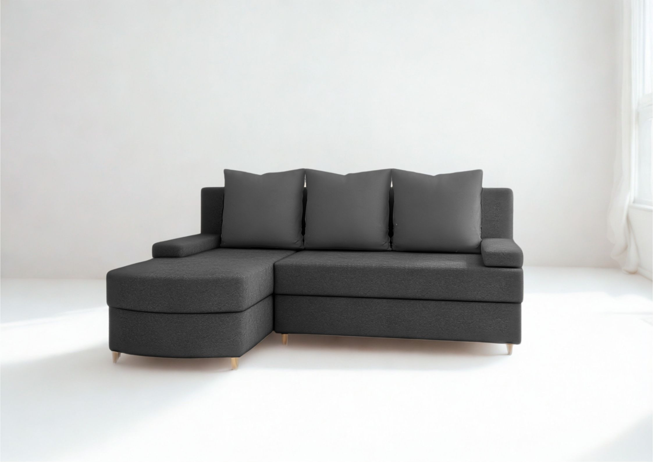 Mały narożnik z zaokrąglonym przodem HELIOS funkcja spania - obrazek 8