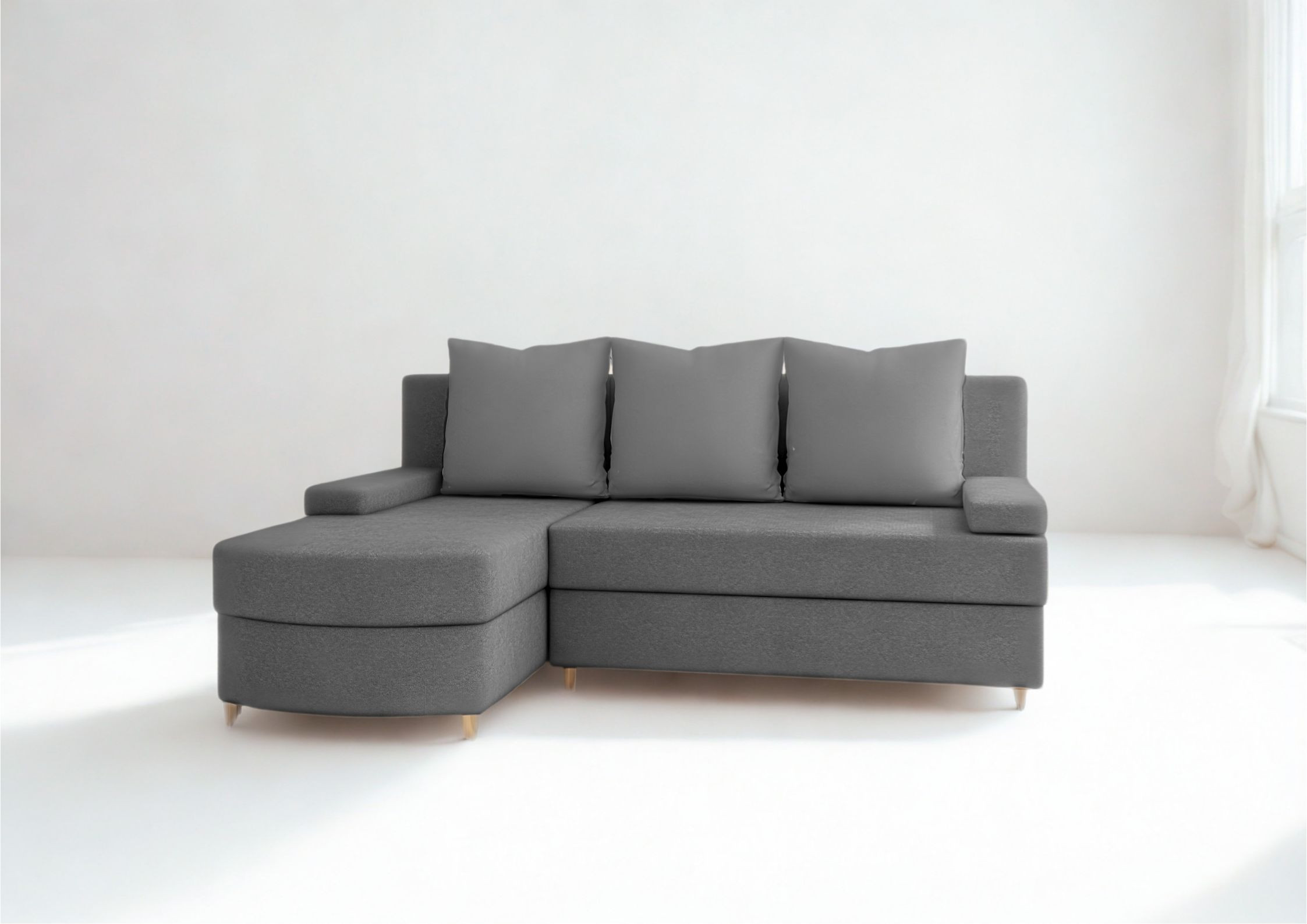 Mały narożnik z zaokrąglonym przodem HELIOS funkcja spania - obrazek 9