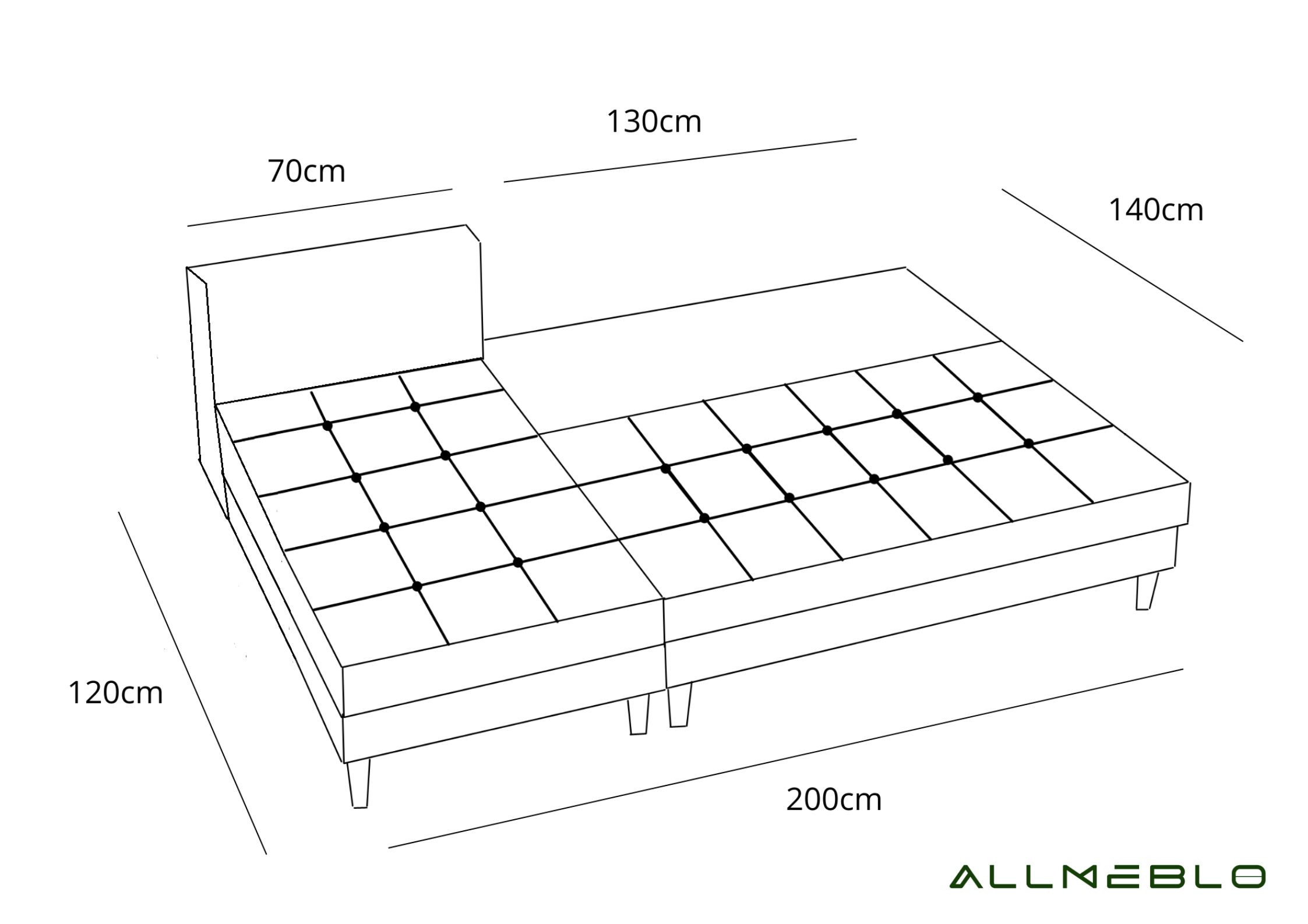 Mały uniwersalny narożnik skandynawski PERO funkcja spania - obrazek 3