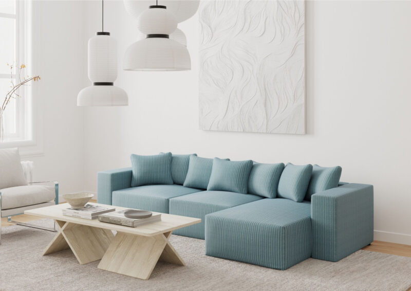 Modułowy narożnik w stylu loft SAKURA PRAWY