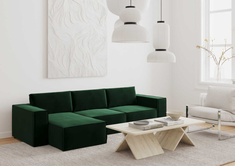 Narożnik modułowy z funkcją spania KATEI LEWY