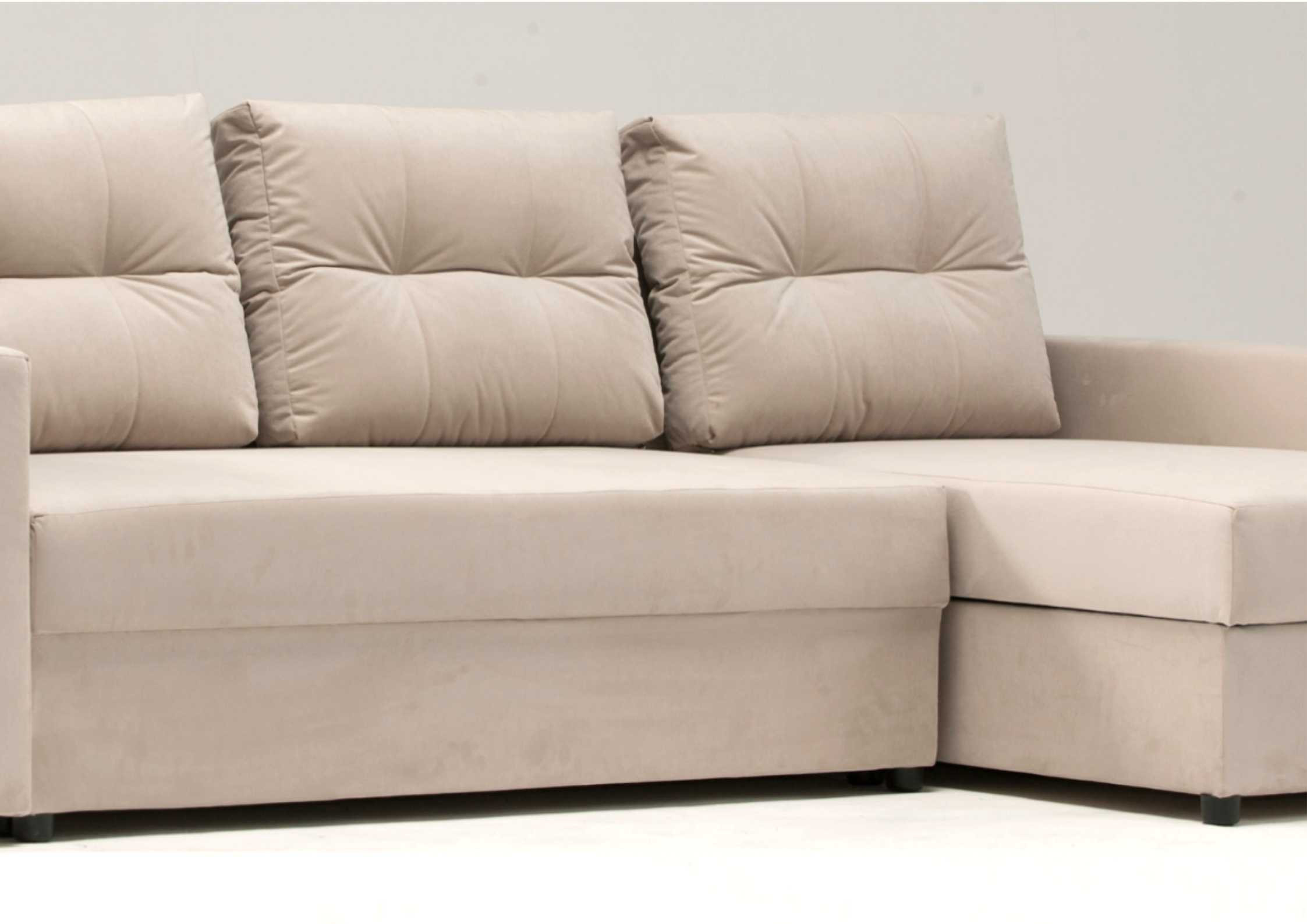 Narożnikowa kanapa rozkładana z pikowanymi poduszkami BORA - obrazek 2