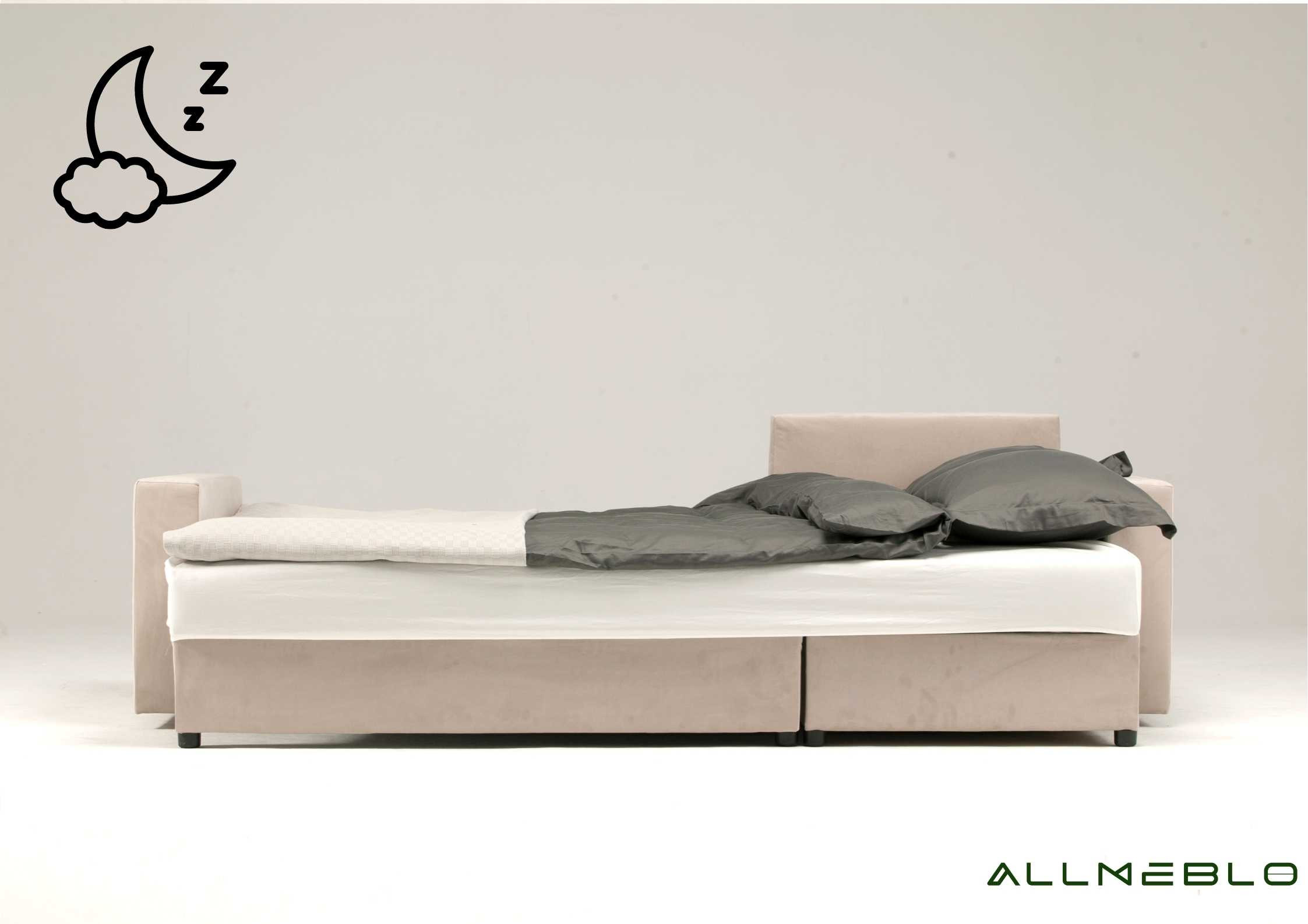 Narożnikowa kanapa rozkładana z pikowanymi poduszkami BORA - obrazek 3