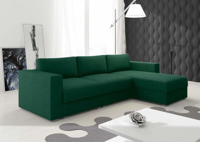 Nowoczesna rogówka modułowa z funkcją spania do salonu LIFE