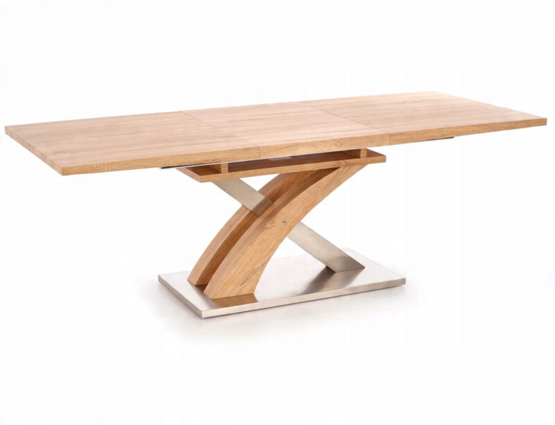 Nowoczesny stół o drewnianej strukturze SORDAN