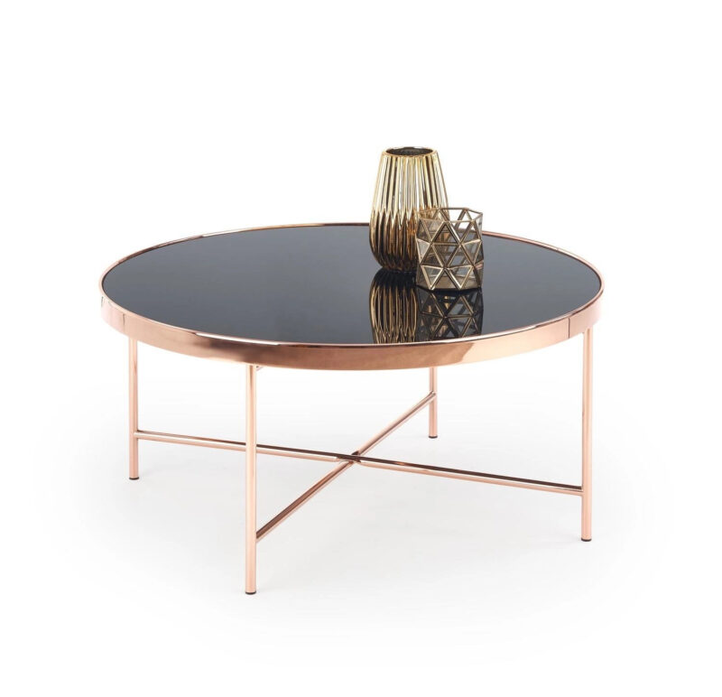 Okrągła ława z różowym złotem ROMIA