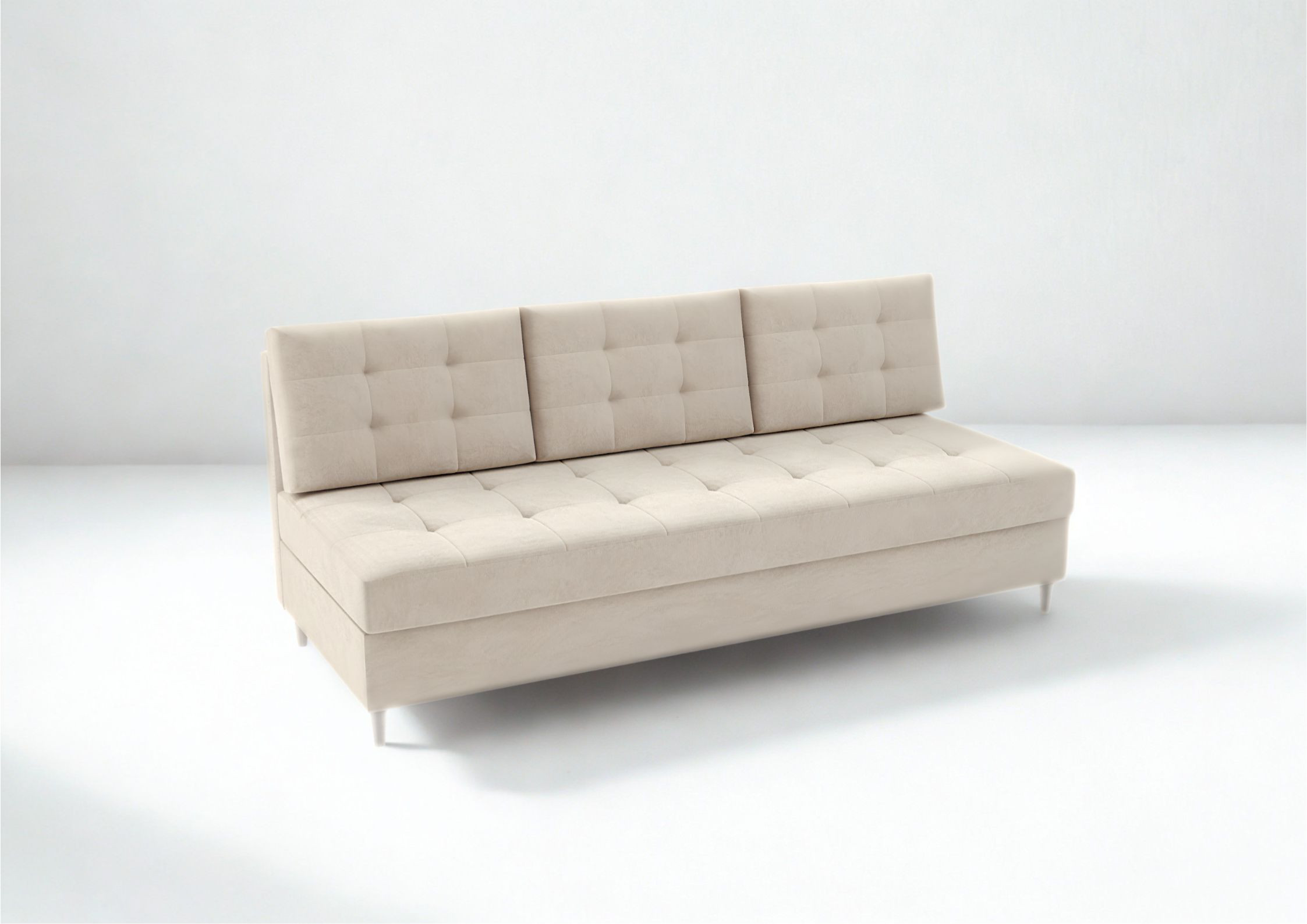 Pikowana sofa na drewnianych nogach PERO - obrazek 5