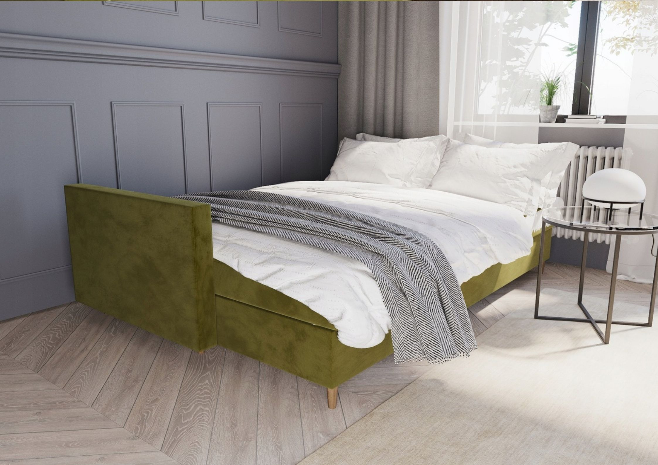 Pikowana sofa skandynawska VIDO z funkcją spania - obrazek 3