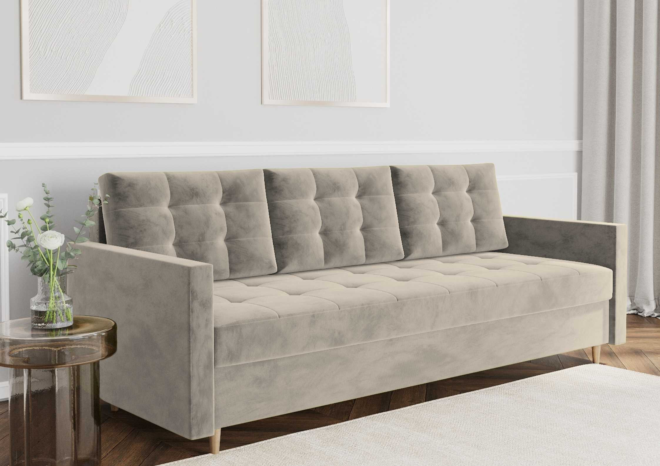 Pikowana sofa skandynawska VIDO z funkcją spania - obrazek 5
