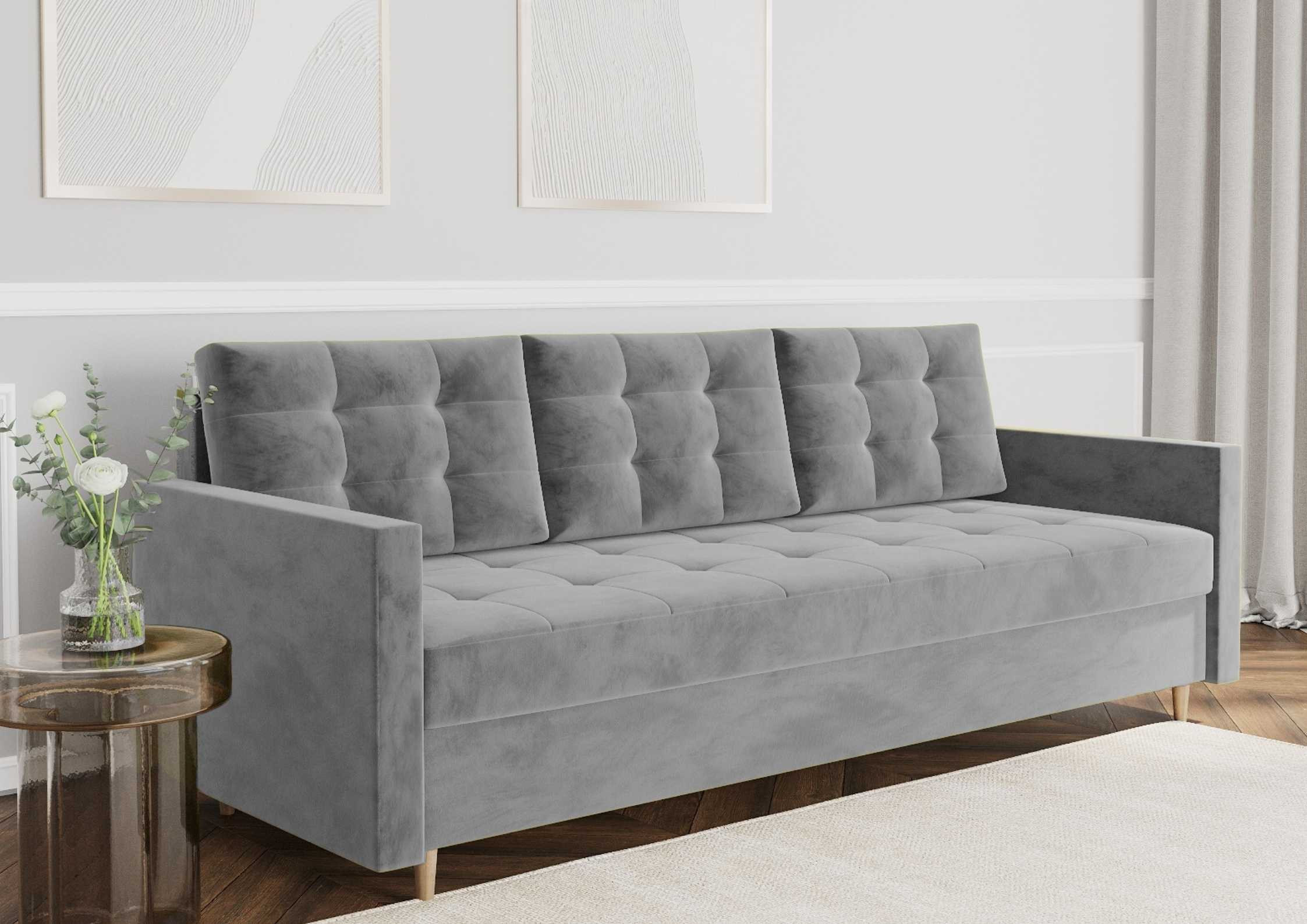 Pikowana sofa skandynawska VIDO z funkcją spania - obrazek 7