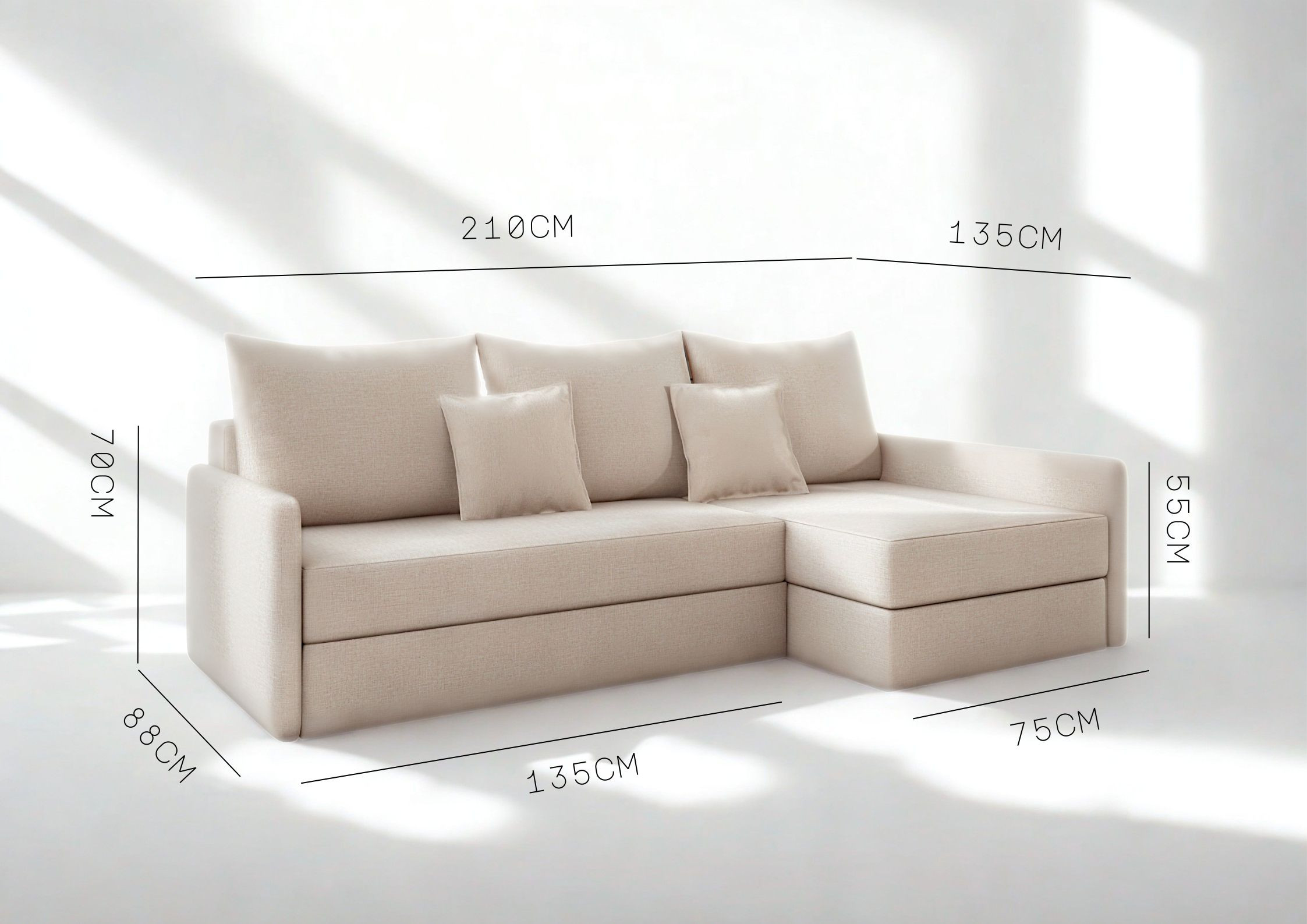 Prawa rogówka rozkładana z funkcją spania ARKADIA 2 narożnik pokojowy - obrazek 4