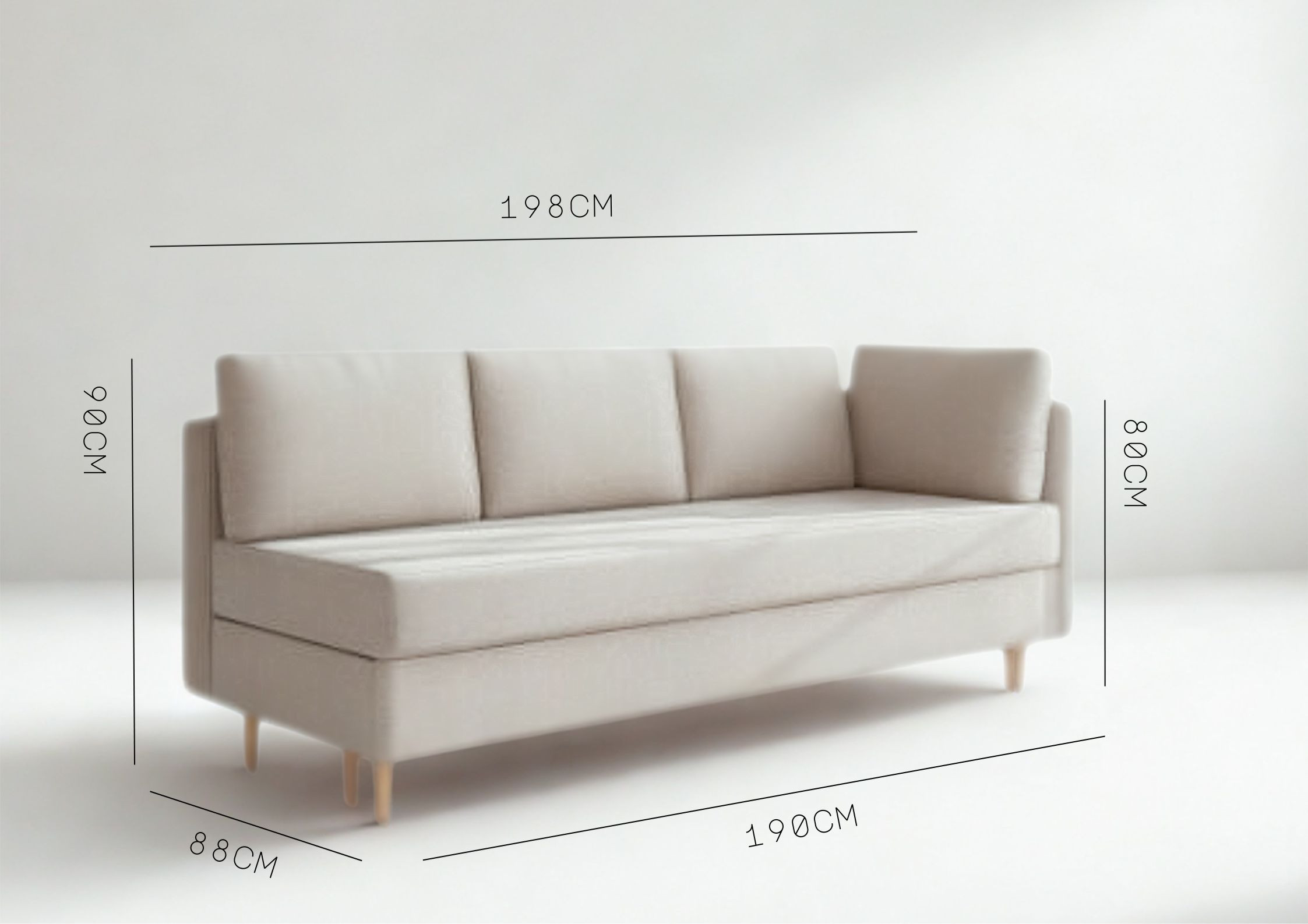 Prawa skandynawska sofa rozkładana PRATO - obrazek 4