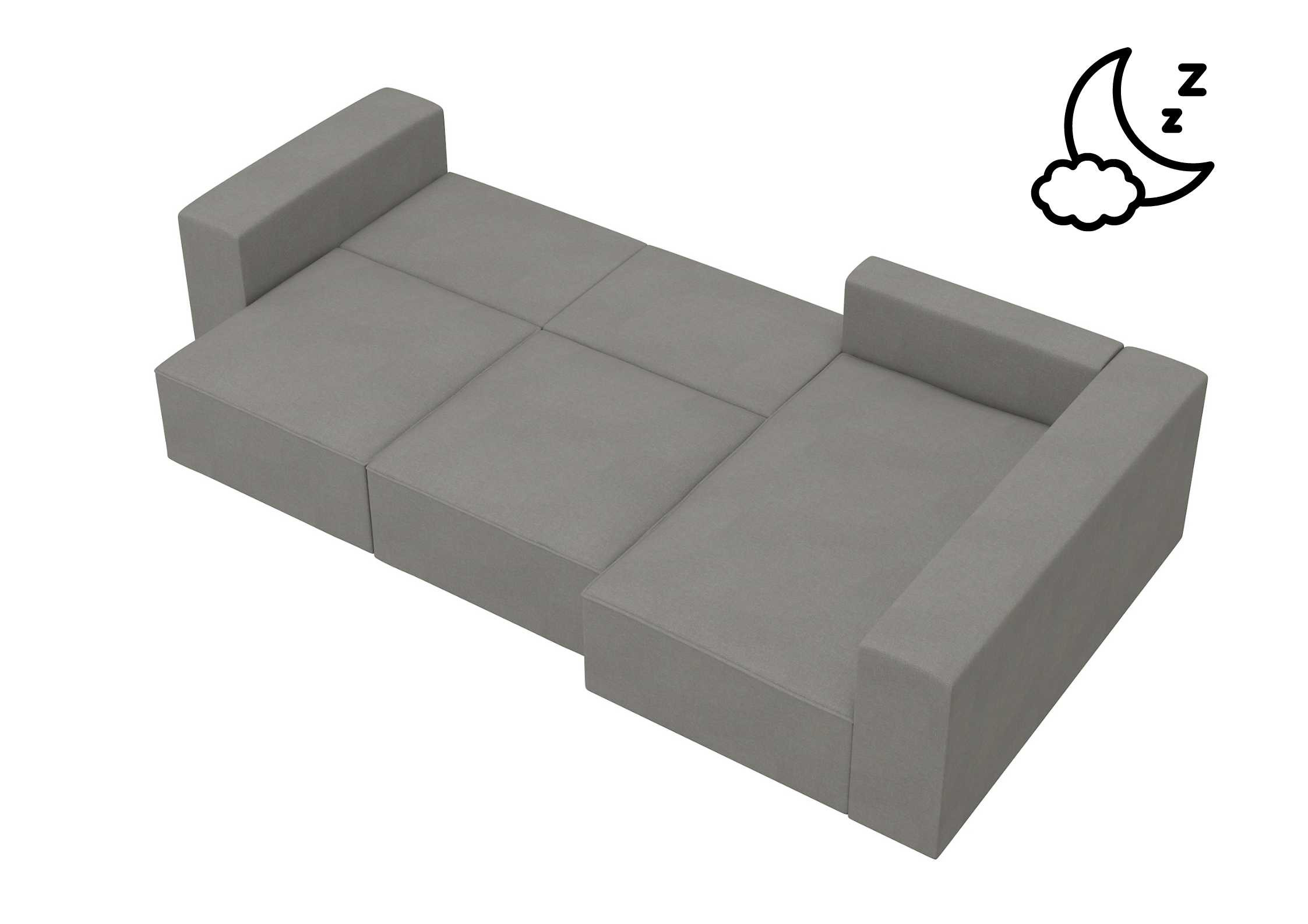 Prawy modułowy narożnik w stylu loft PRESTIGE narożnik z funkcją spania - obrazek 3